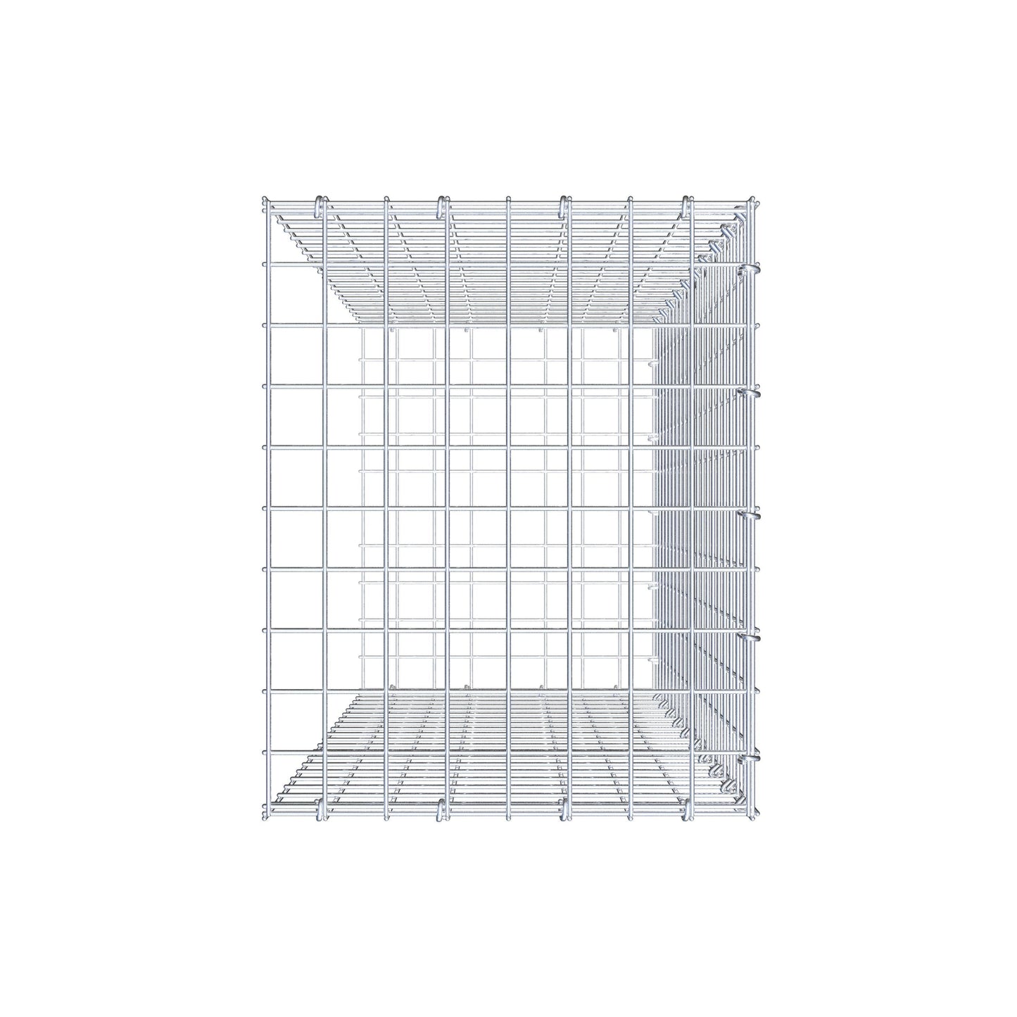 Mounted gabion type 2 100 cm x 40 cm x 50 cm (L x H x D), mesh size 5 cm x 5 cm, C-ring