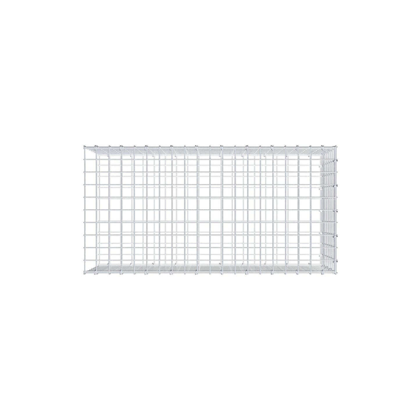 Mounted gabion type 2 100 cm x 40 cm x 50 cm (L x H x D), mesh size 5 cm x 5 cm, C-ring