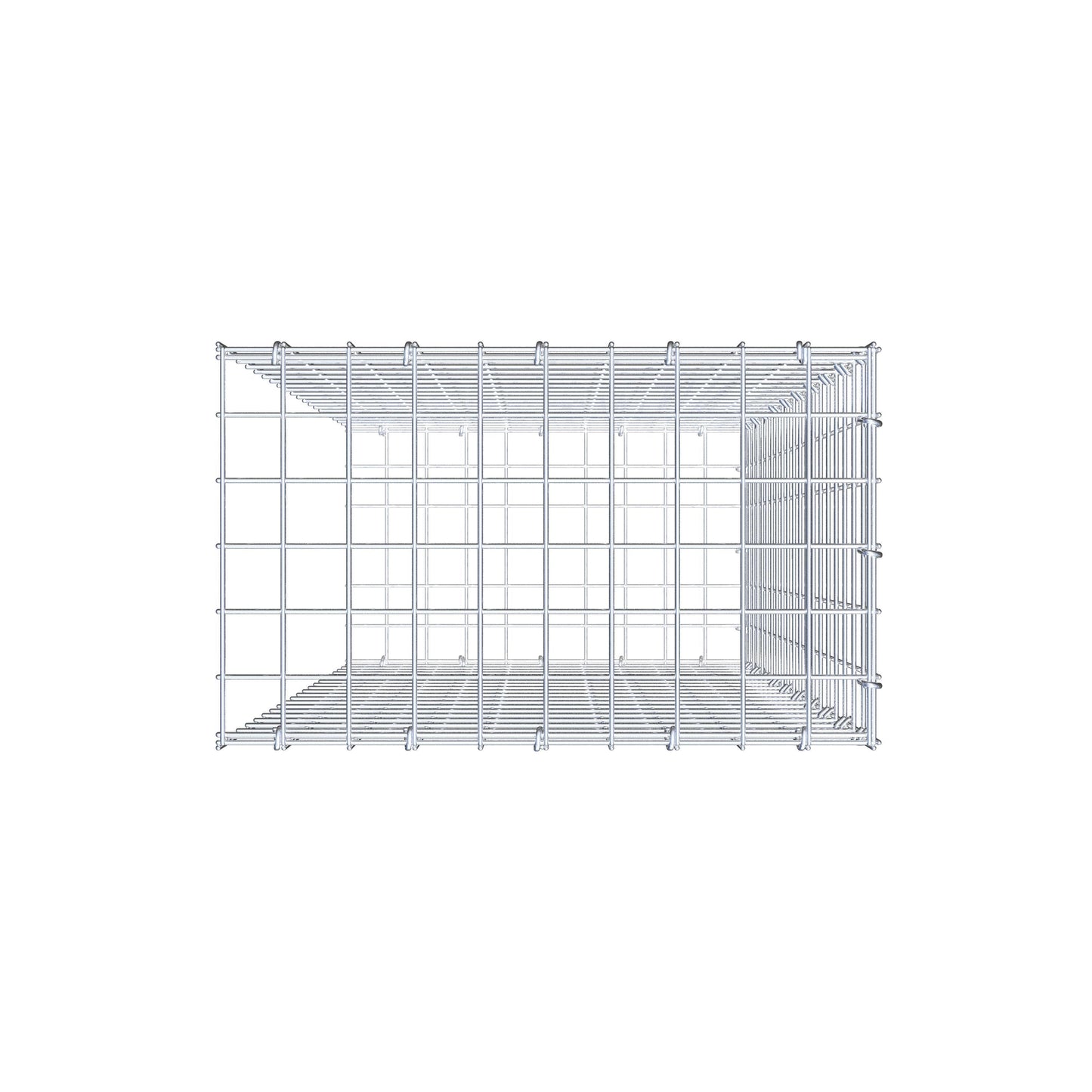 Monteret gabion type 2 100 cm x 50 cm x 30 cm (L x H x D), maskestørrelse 5 cm x 5 cm, C-ring