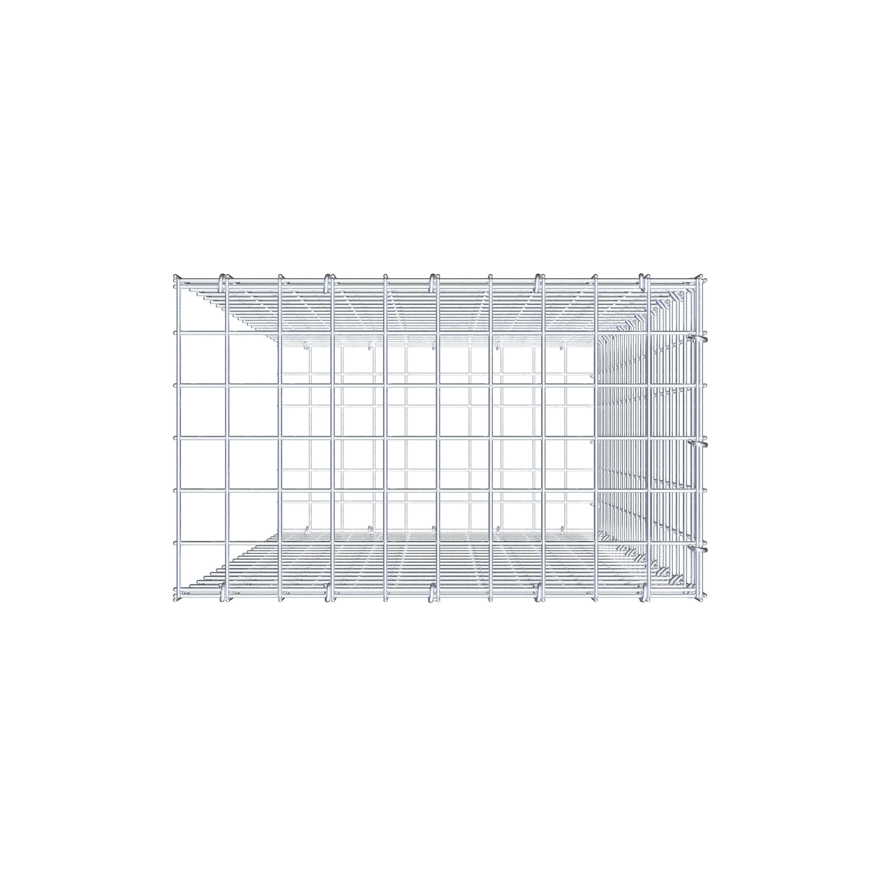 Monteret gabion type 2 100 cm x 50 cm x 30 cm (L x H x D), maskestørrelse 5 cm x 5 cm, C-ring