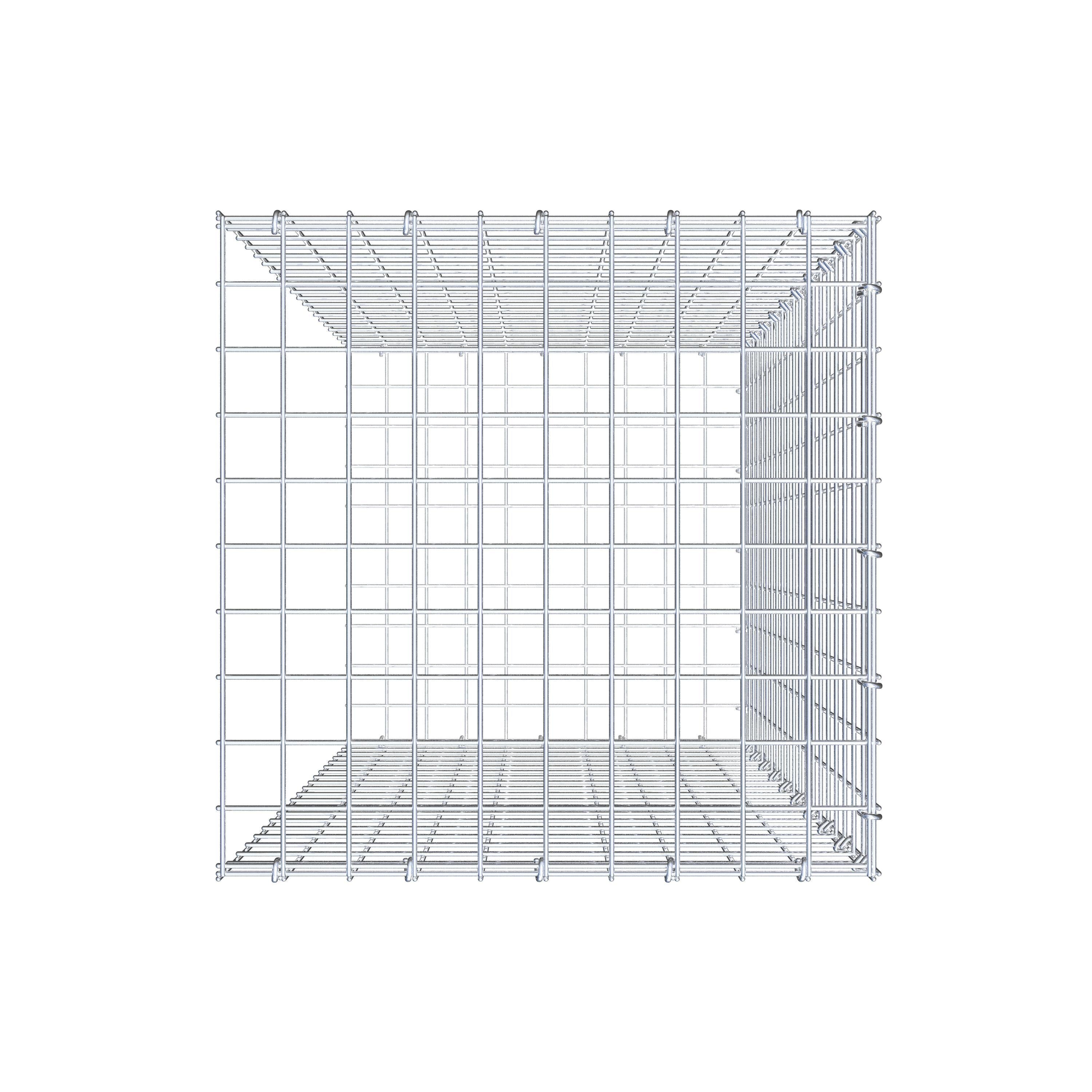 Mounted gabion type 2 100 cm x 50 cm x 50 cm (L x H x D), mesh size 5 cm x 5 cm, C-ring