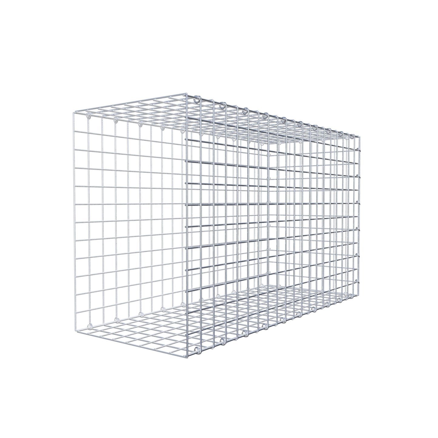 Typ 2 påbyggnadsgabion 100 cm x 60 cm x 40 cm (L x H x D), maskstorlek 5 cm x 5 cm, C-ring