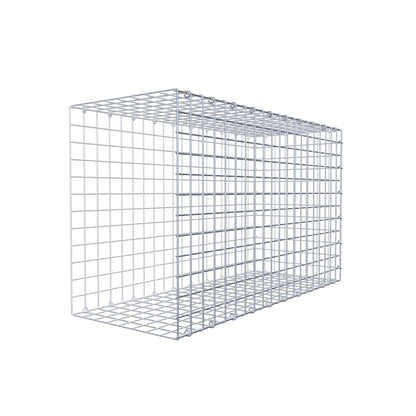Typ 2 påbyggnadsgabion 100 cm x 60 cm x 40 cm (L x H x D), maskstorlek 5 cm x 5 cm, C-ring