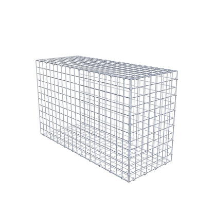 Typ 2 påbyggnadsgabion 100 cm x 60 cm x 40 cm (L x H x D), maskstorlek 5 cm x 5 cm, C-ring