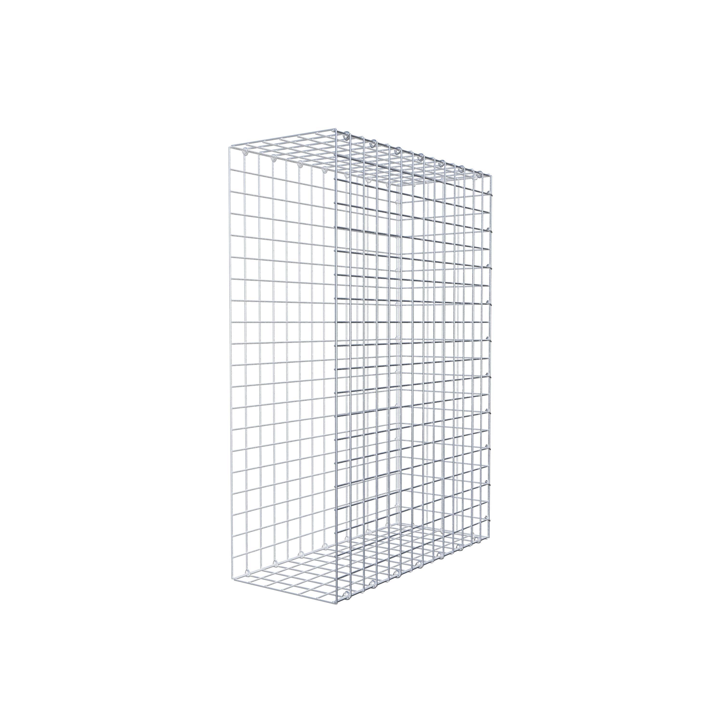 Typ 2 påbyggnadsgabion 100 cm x 70 cm x 30 cm (L x H x D), maskstorlek 5 cm x 5 cm, C-ring