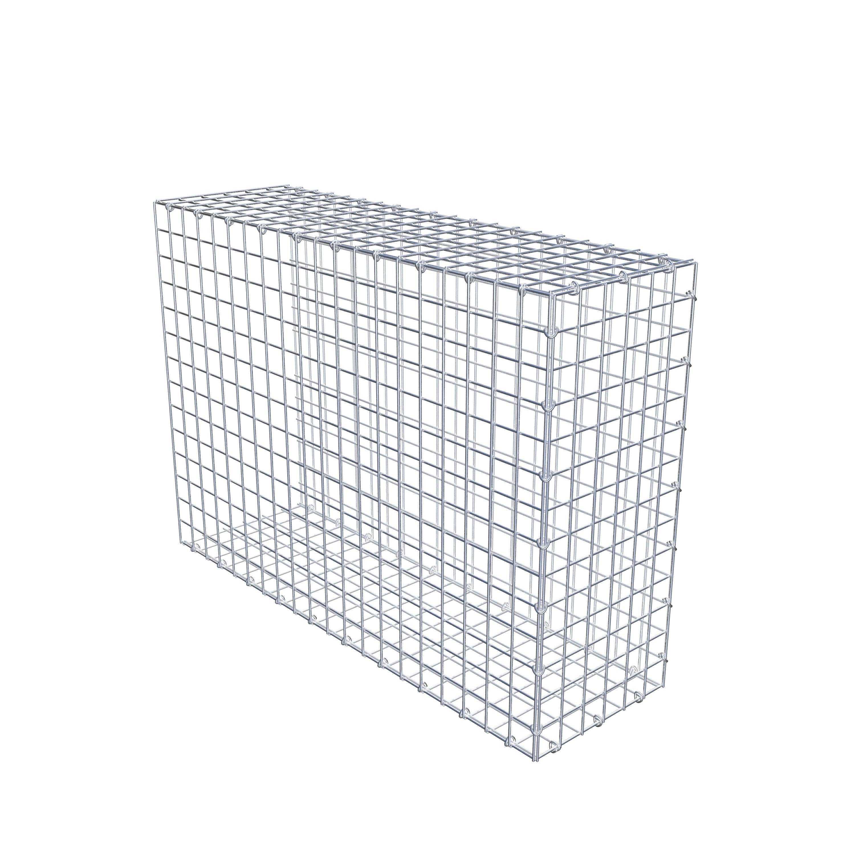 Typ 2 påbyggnadsgabion 100 cm x 70 cm x 30 cm (L x H x D), maskstorlek 5 cm x 5 cm, C-ring