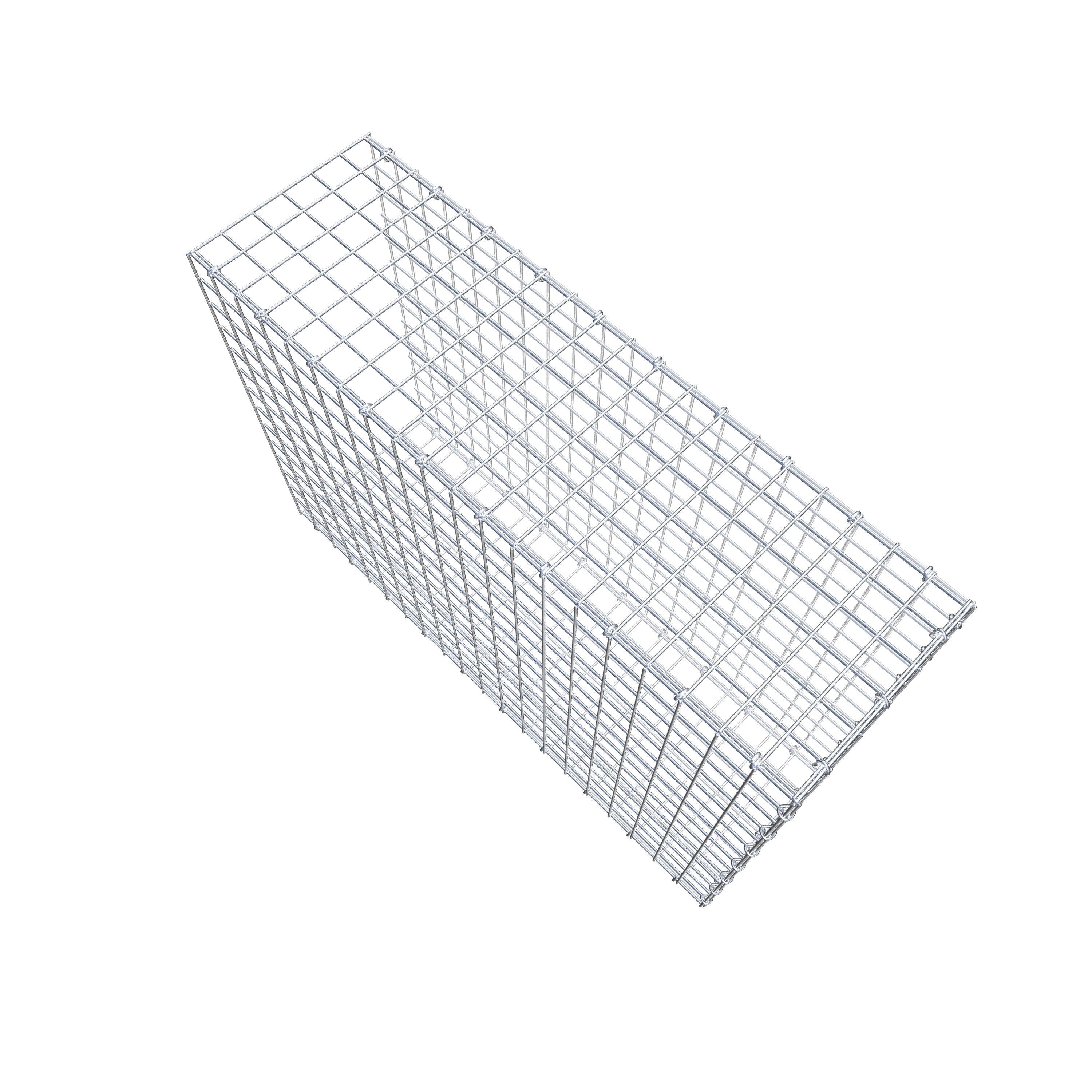 Typ 2 påbyggnadsgabion 100 cm x 70 cm x 30 cm (L x H x D), maskstorlek 5 cm x 5 cm, C-ring