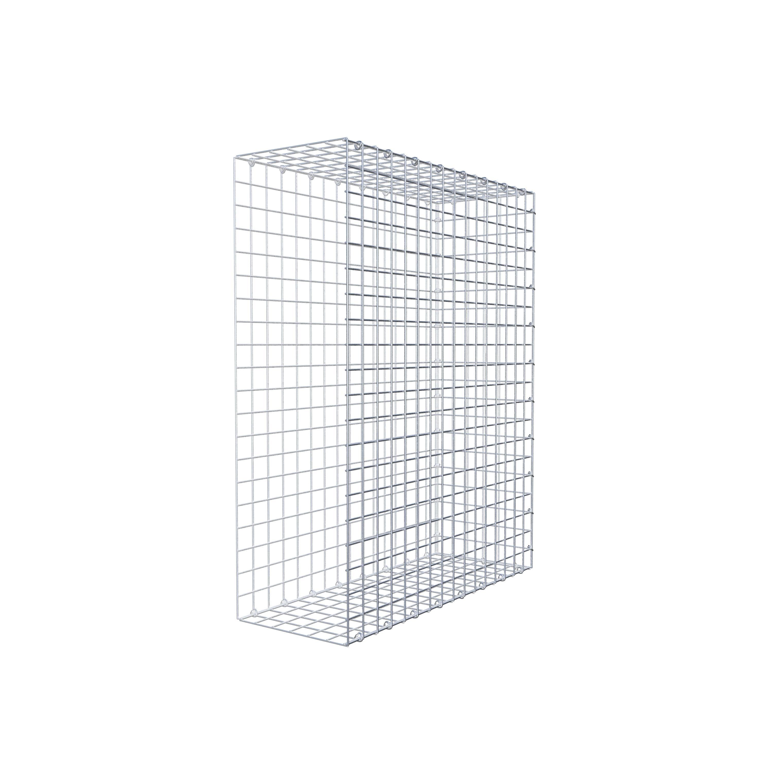 Typ 2 påbyggnadsgabion 100 cm x 80 cm x 30 cm (L x H x D), maskstorlek 5 cm x 5 cm, C-ring