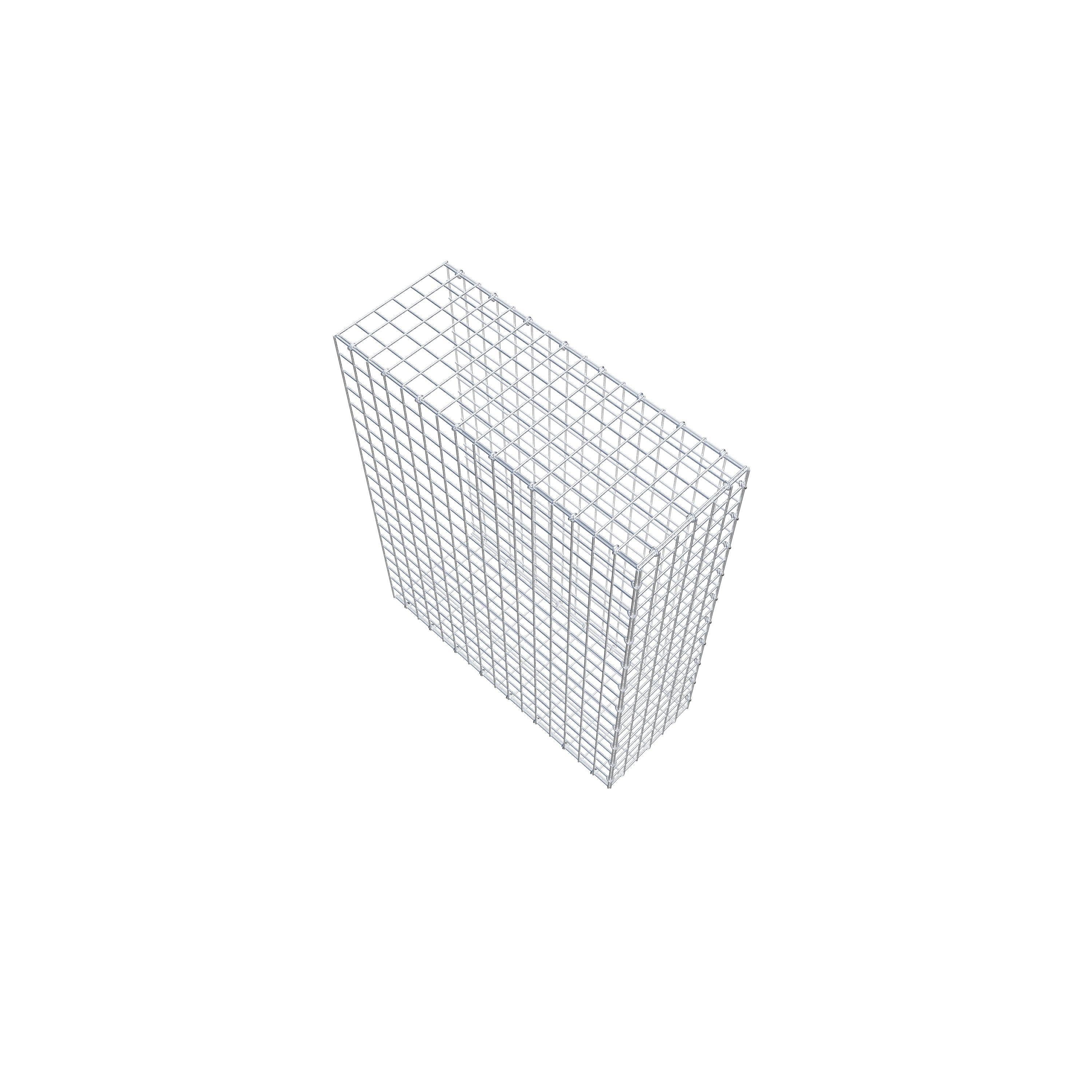 Typ 2 påbyggnadsgabion 100 cm x 80 cm x 30 cm (L x H x D), maskstorlek 5 cm x 5 cm, C-ring