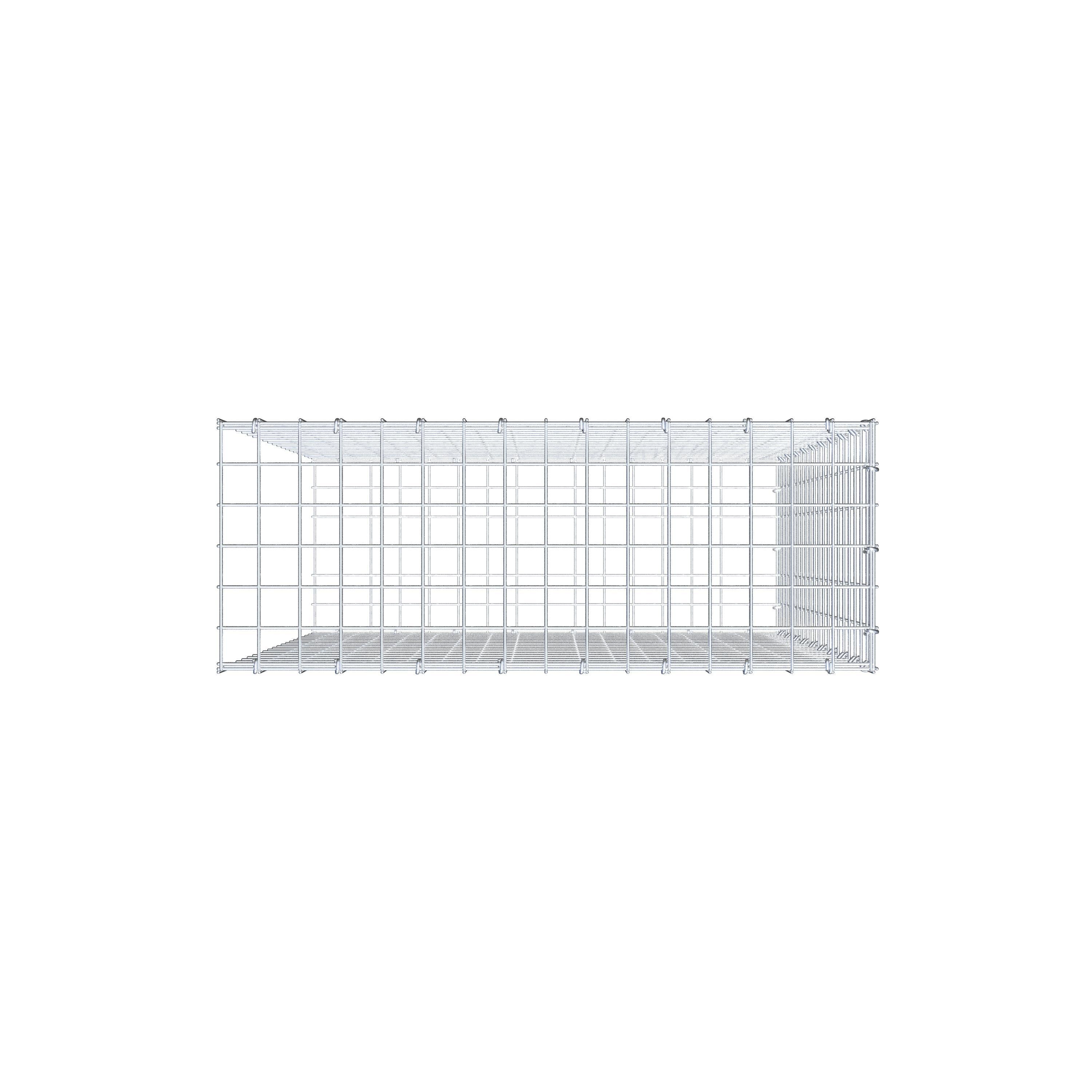 Typ 2 påbyggnadsgabion 100 cm x 80 cm x 30 cm (L x H x D), maskstorlek 5 cm x 5 cm, C-ring