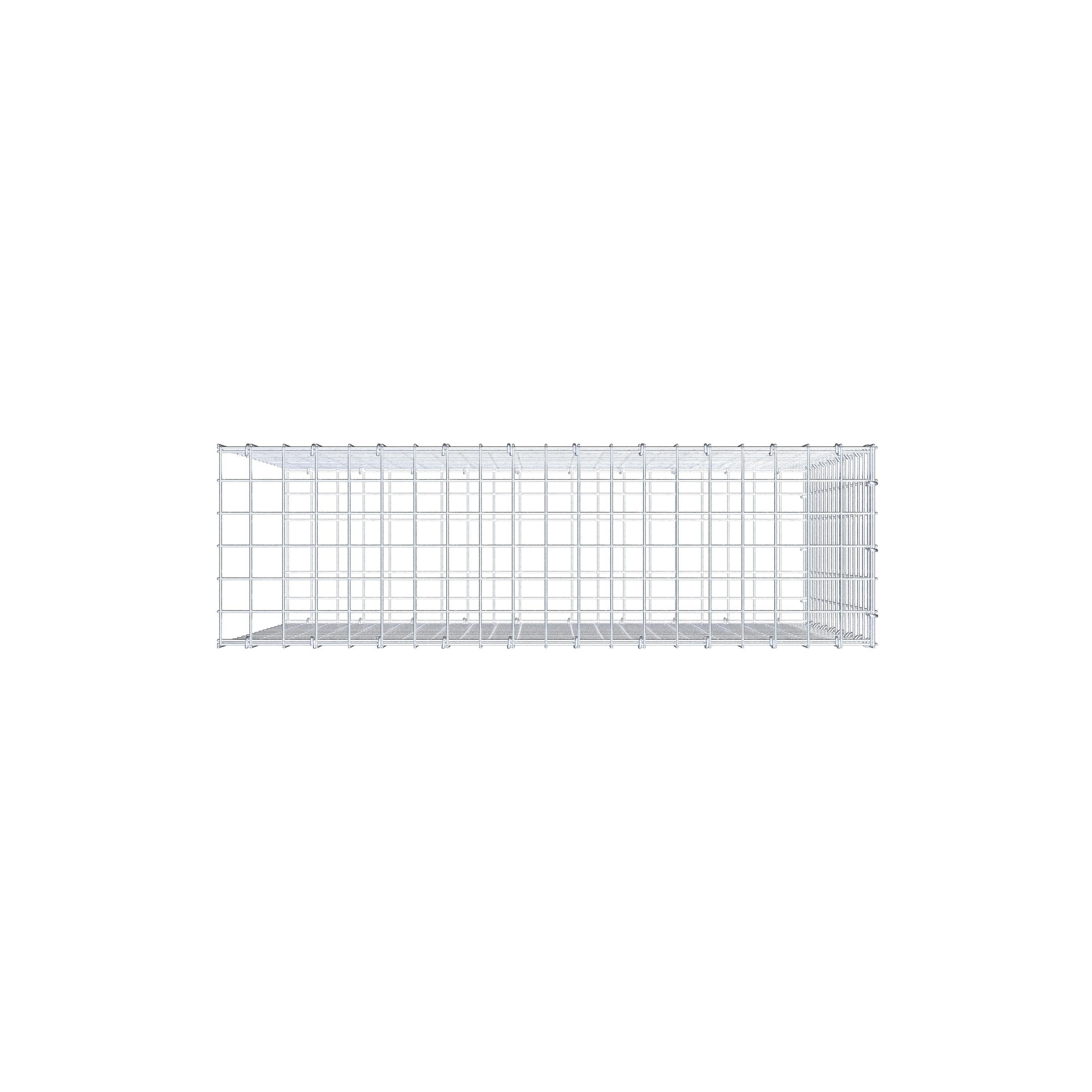 Typ 2 påbyggnadsgabion 100 cm x 80 cm x 30 cm (L x H x D), maskstorlek 5 cm x 5 cm, C-ring