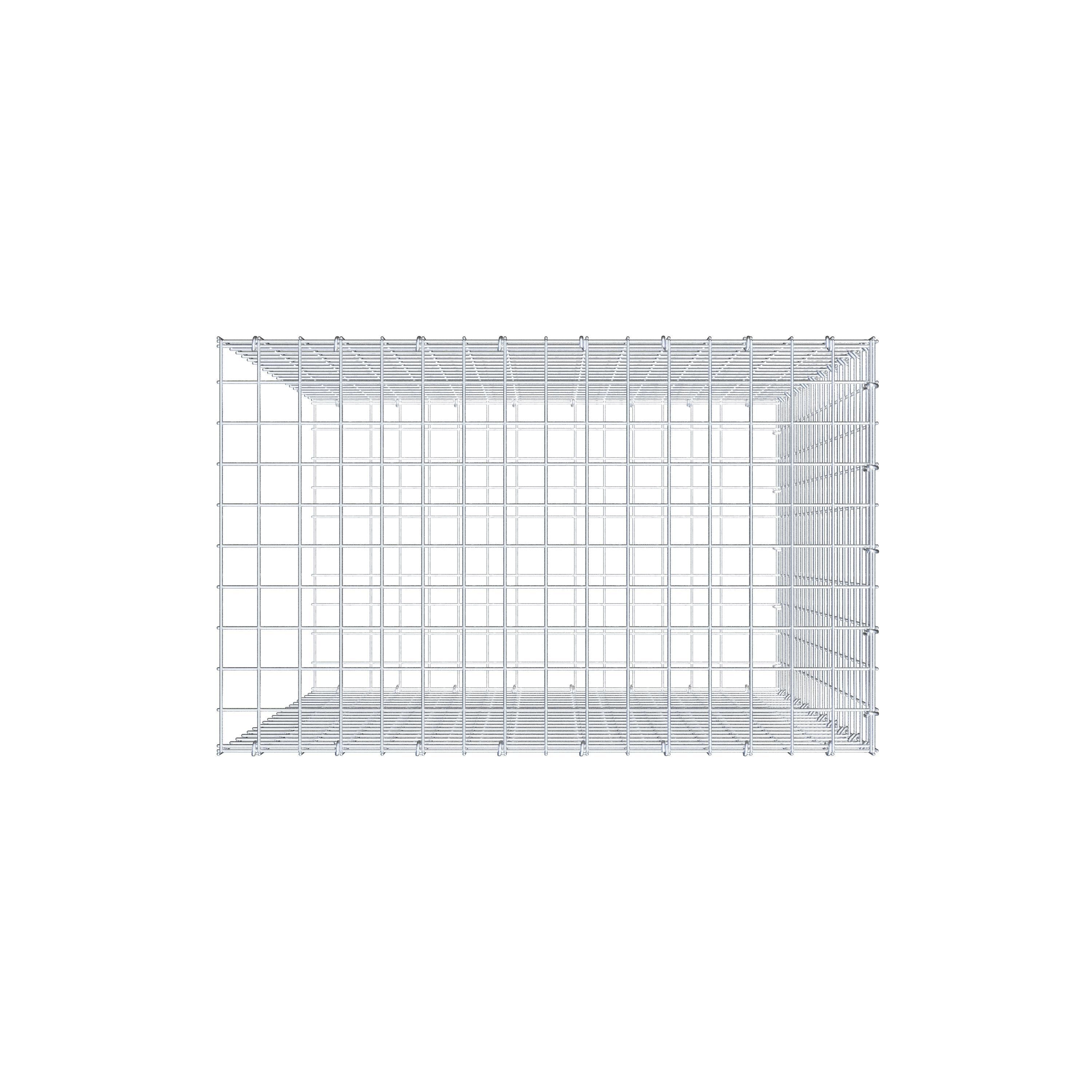 Mounted gabion type 2 100 cm x 80 cm x 50 cm (L x H x D), mesh size 5 cm x 5 cm, C-ring