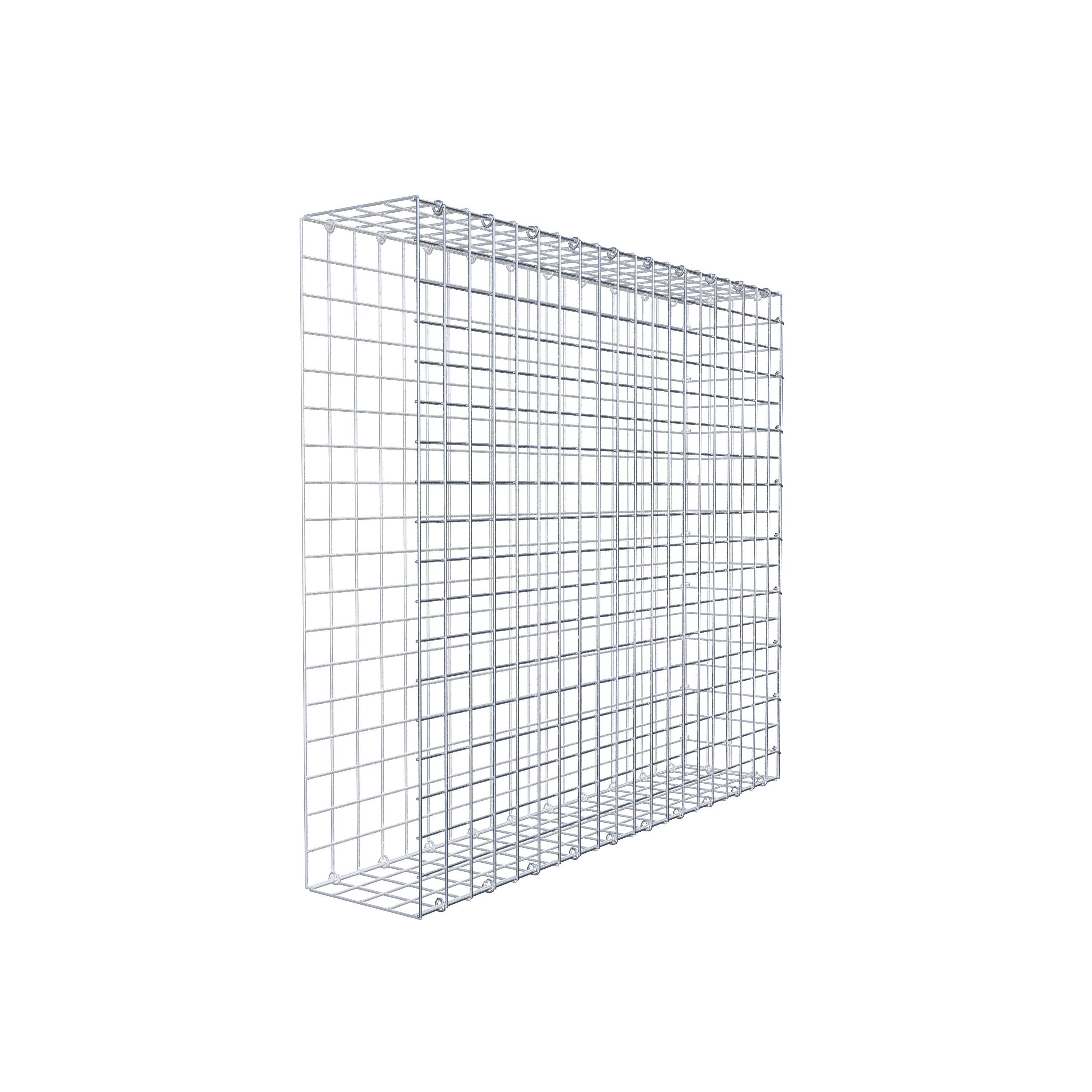 Typ 2 påbyggnadsgabion 100 cm x 90 cm x 20 cm (L x H x D), maskstorlek 5 cm x 5 cm, C-ring