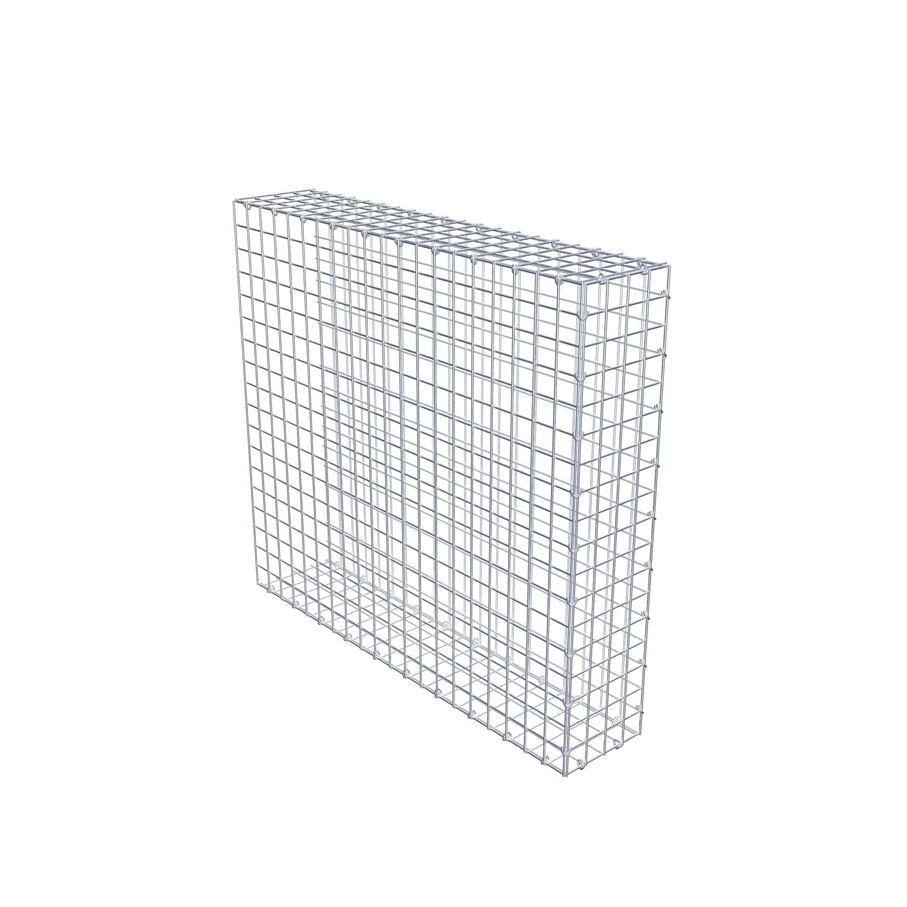 Typ 2 påbyggnadsgabion 100 cm x 90 cm x 20 cm (L x H x D), maskstorlek 5 cm x 5 cm, C-ring