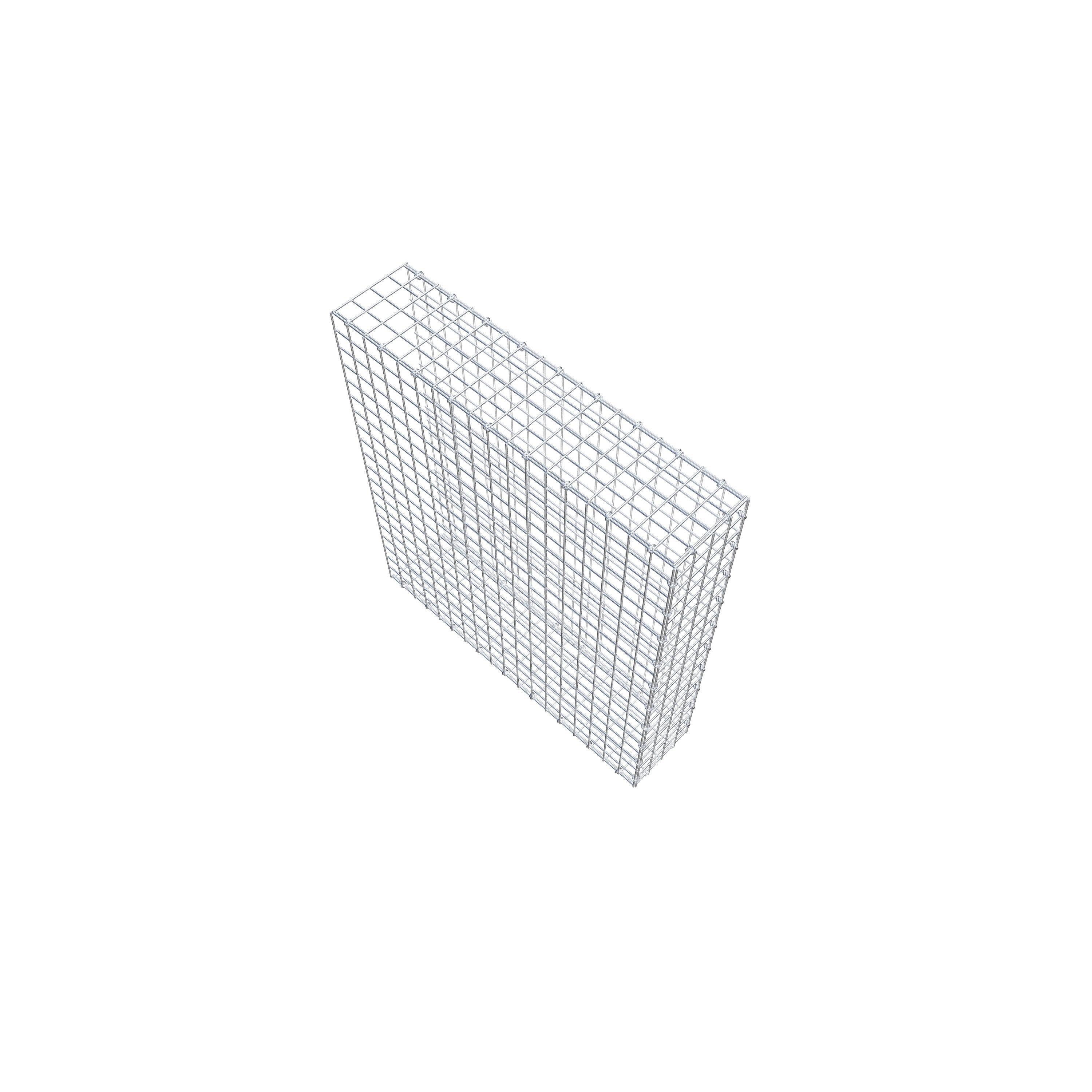 Typ 2 påbyggnadsgabion 100 cm x 90 cm x 20 cm (L x H x D), maskstorlek 5 cm x 5 cm, C-ring