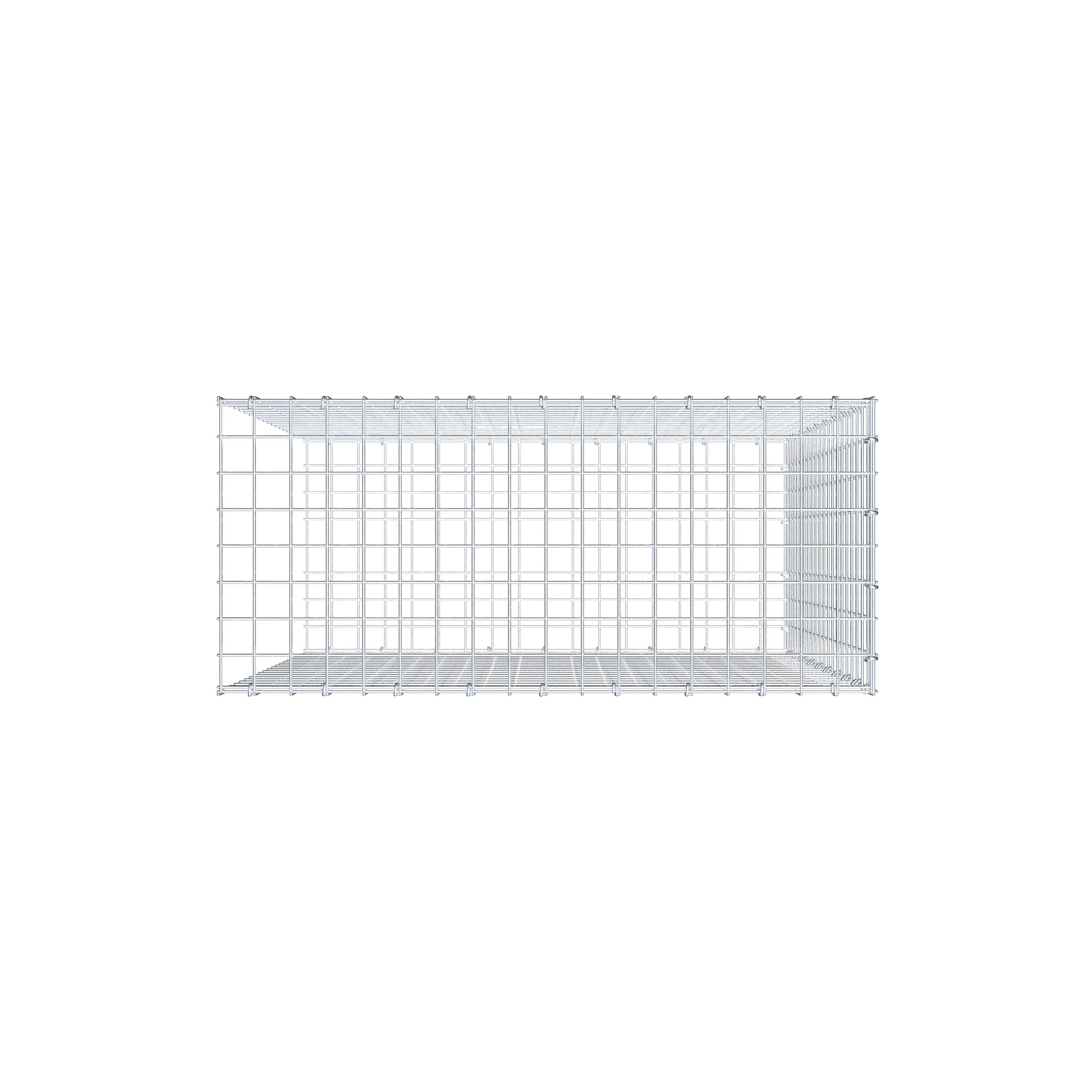 Typ 2 påbyggnadsgabion 100 cm x 90 cm x 40 cm (L x H x D), maskstorlek 5 cm x 5 cm, C-ring