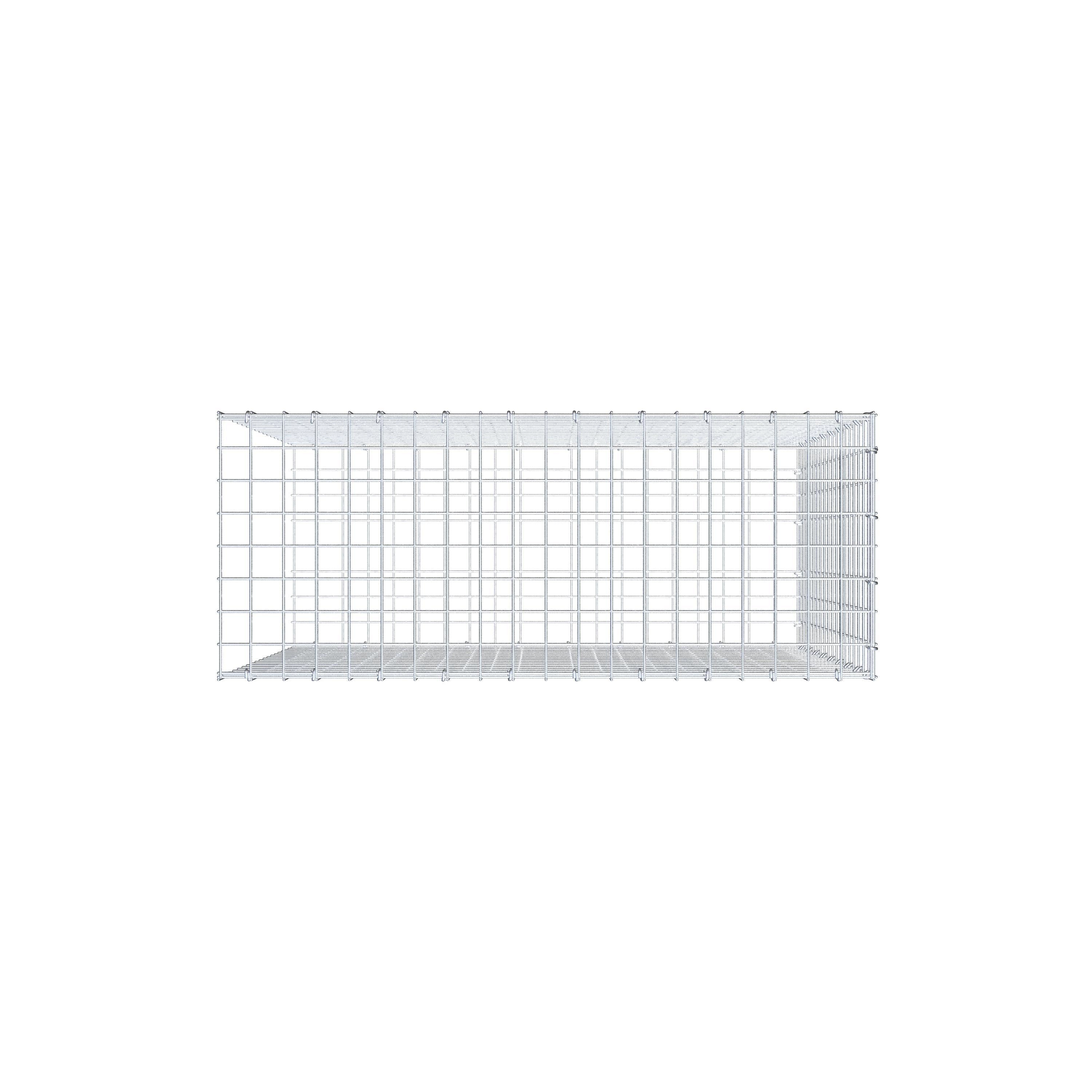 Typ 2 påbyggnadsgabion 100 cm x 90 cm x 40 cm (L x H x D), maskstorlek 5 cm x 5 cm, C-ring