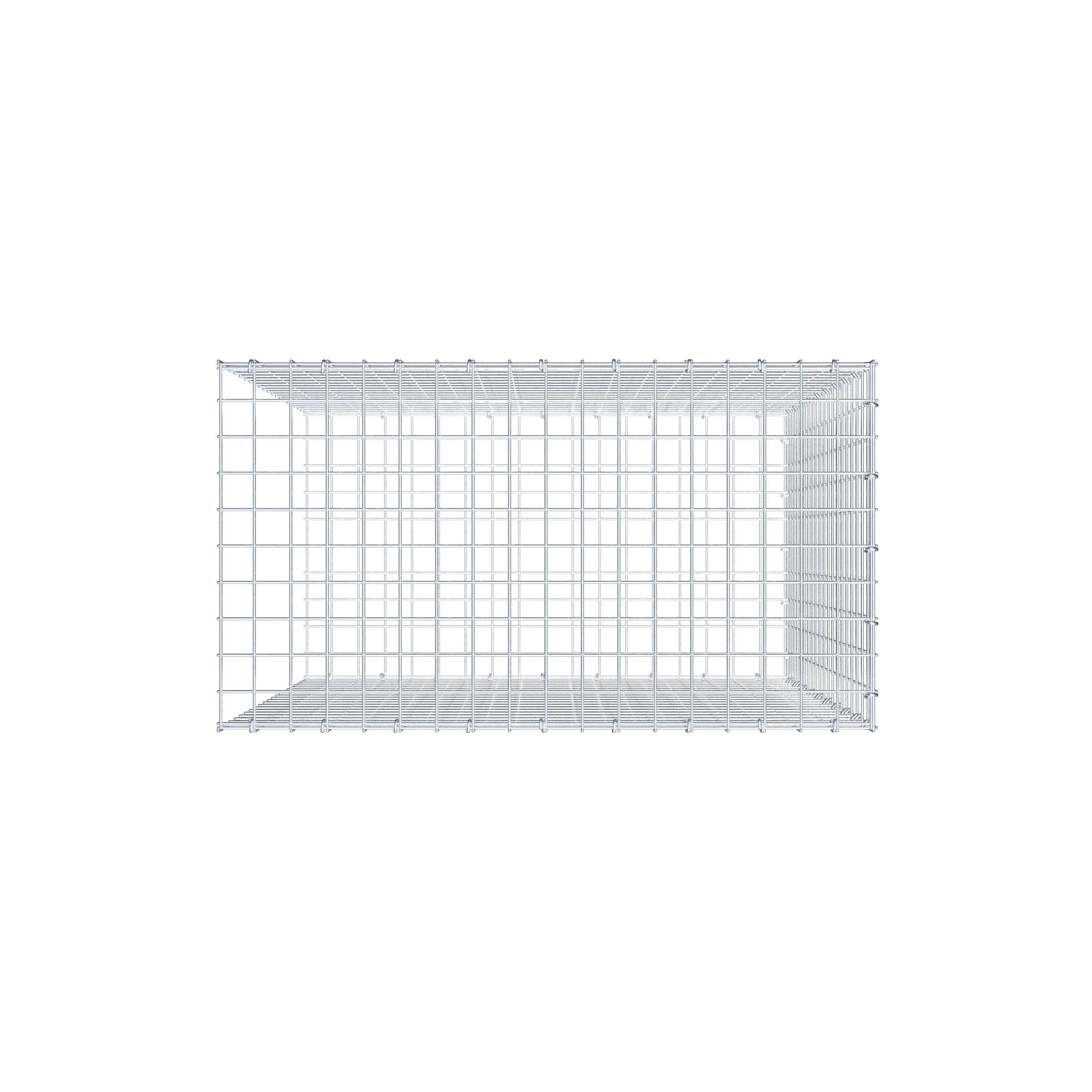 Mounted gabion type 2 100 cm x 90 cm x 50 cm (L x H x D), mesh size 5 cm x 5 cm, C-ring