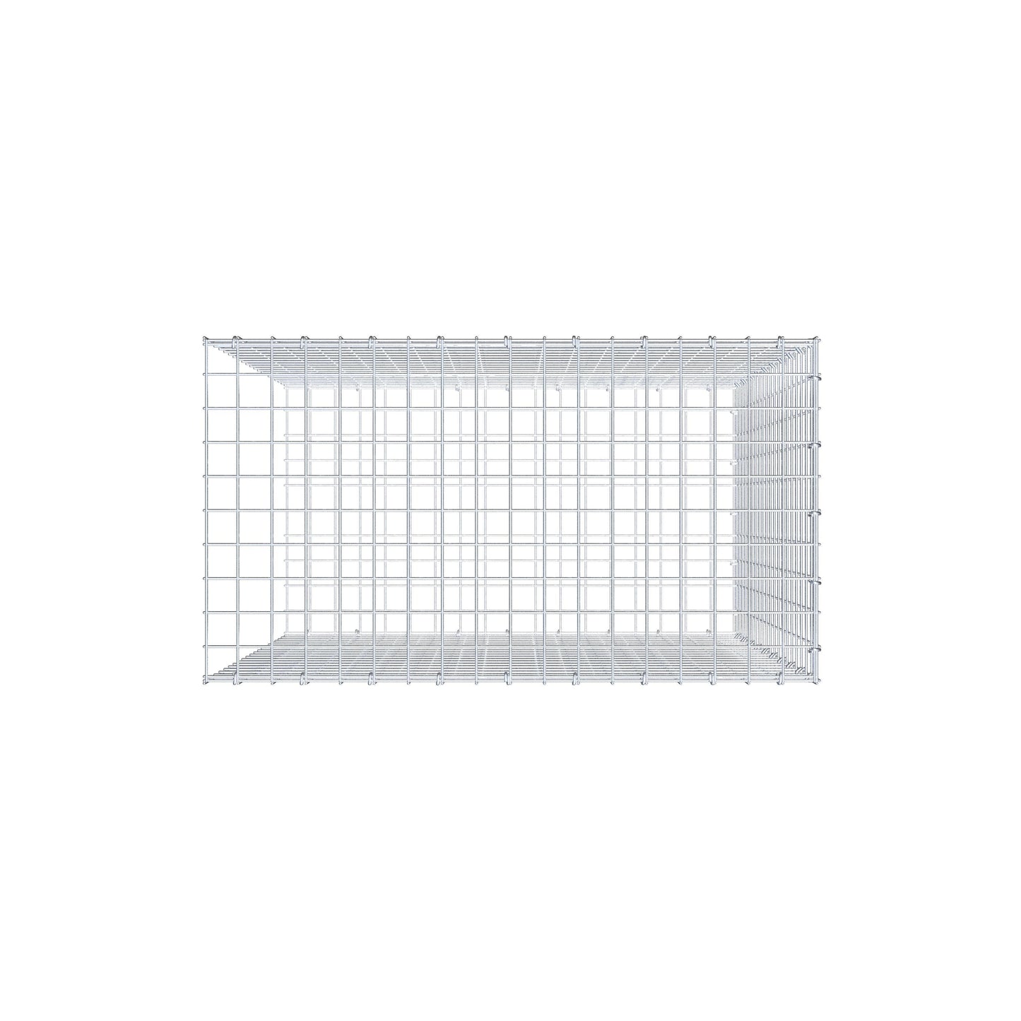 Mounted gabion type 2 100 cm x 90 cm x 50 cm (L x H x D), mesh size 5 cm x 5 cm, C-ring