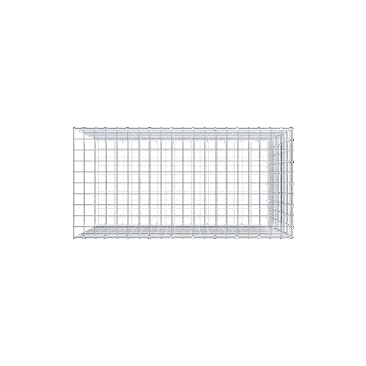 Mounted gabion type 2 100 cm x 90 cm x 50 cm (L x H x D), mesh size 5 cm x 5 cm, C-ring