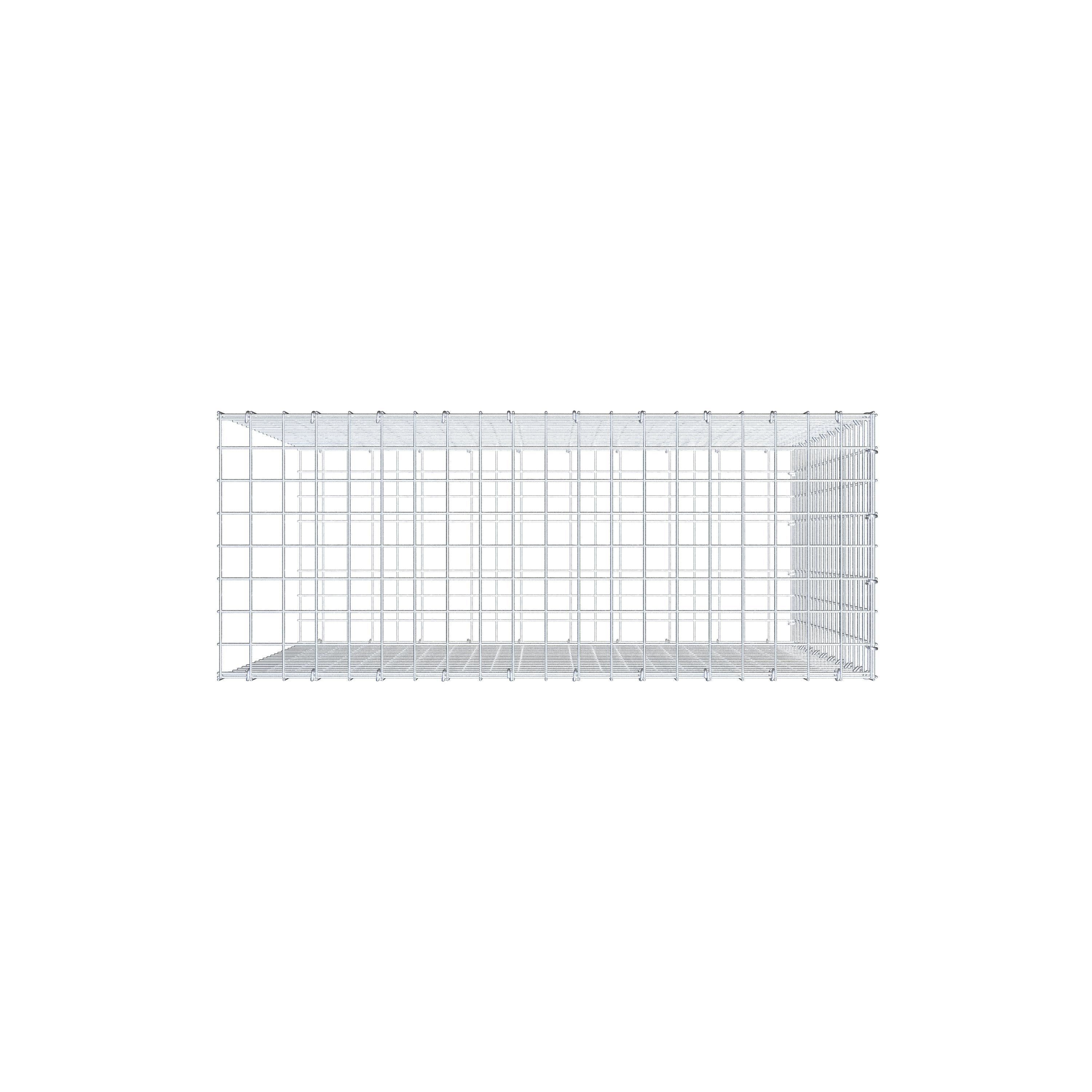 Mounted gabion type 2 100 cm x 100 cm x 40 cm (L x H x D), mesh size 5 cm x 5 cm, C-ring