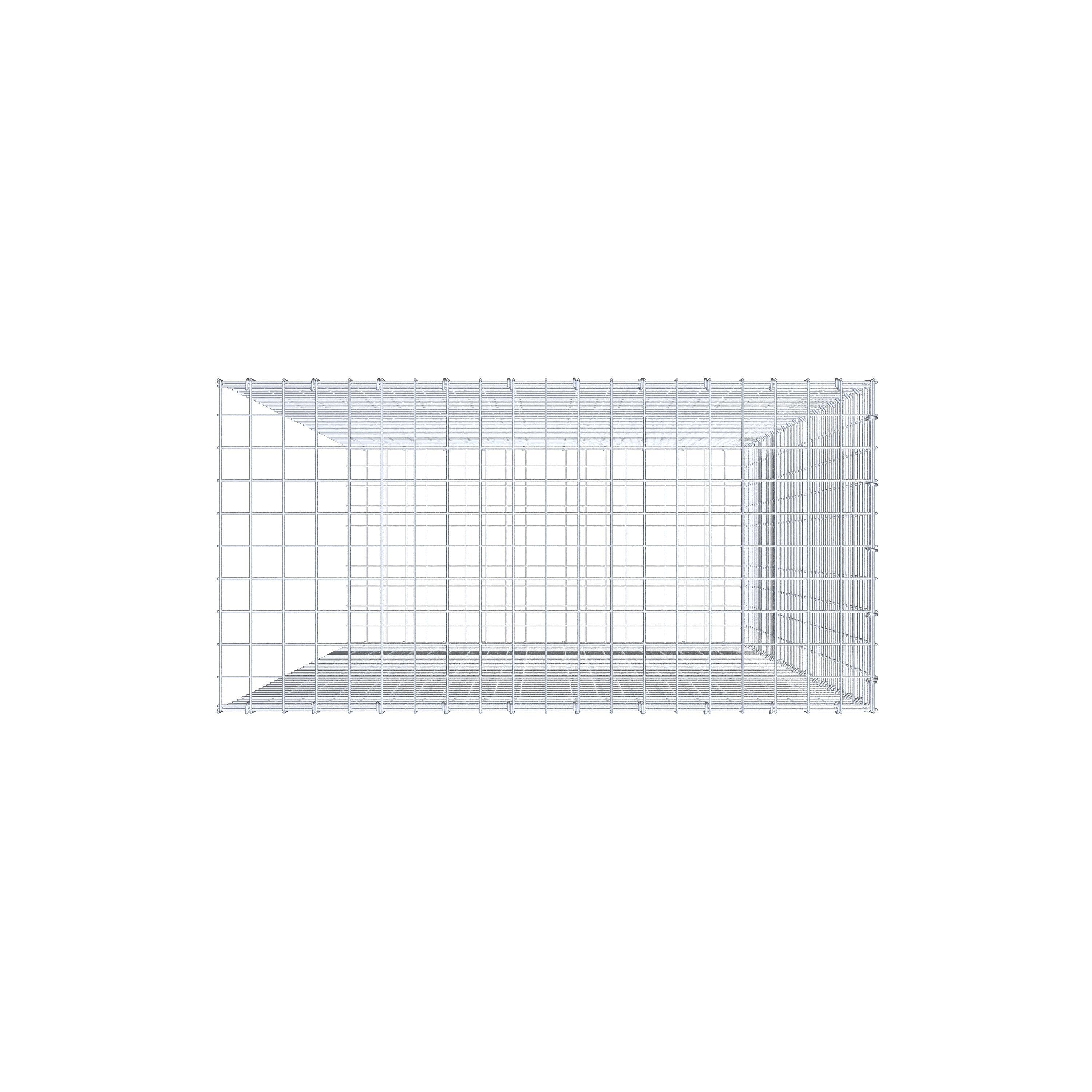 Gavión acoplable tipo 2 200 cm x 100 cm x 50 cm (L x A x P), malla 5 cm x 5 cm, anillo en C