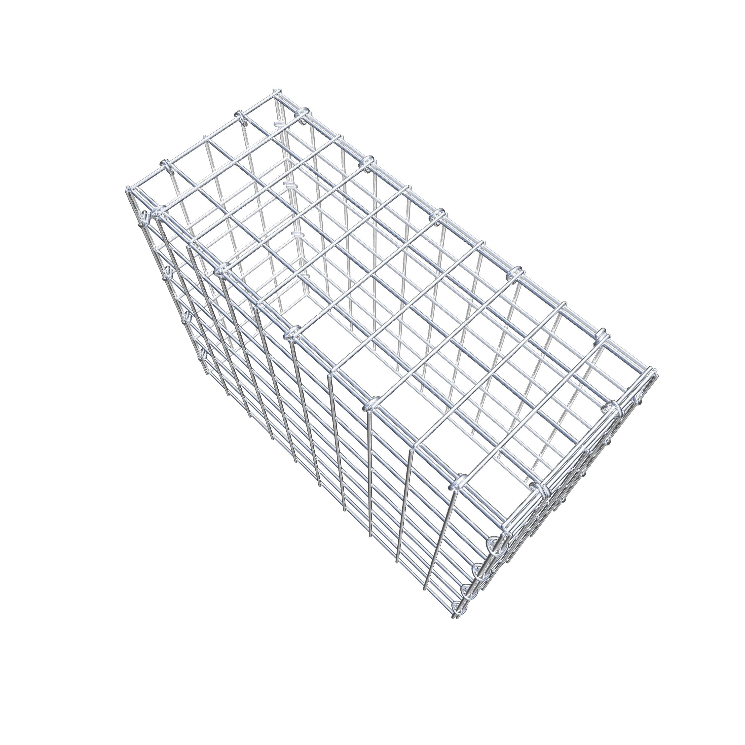 Mounted gabion type 3 50 cm x 40 cm x 20 cm (L x H x D), mesh size 5 cm x 5 cm, C-ring