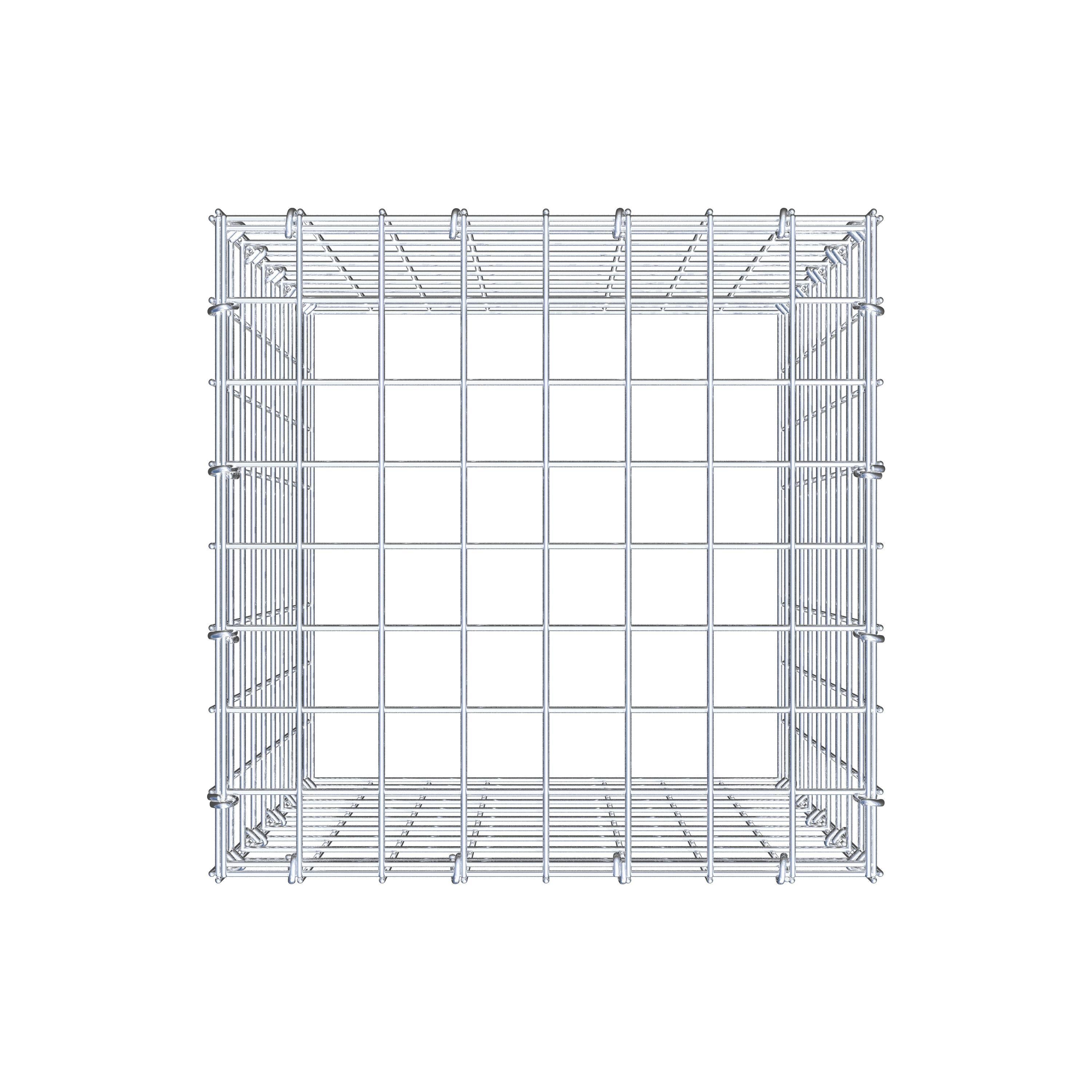 Monteret gabion type 3 50 cm x 40 cm x 40 cm (L x H x D), maskestørrelse 5 cm x 5 cm, C-ring