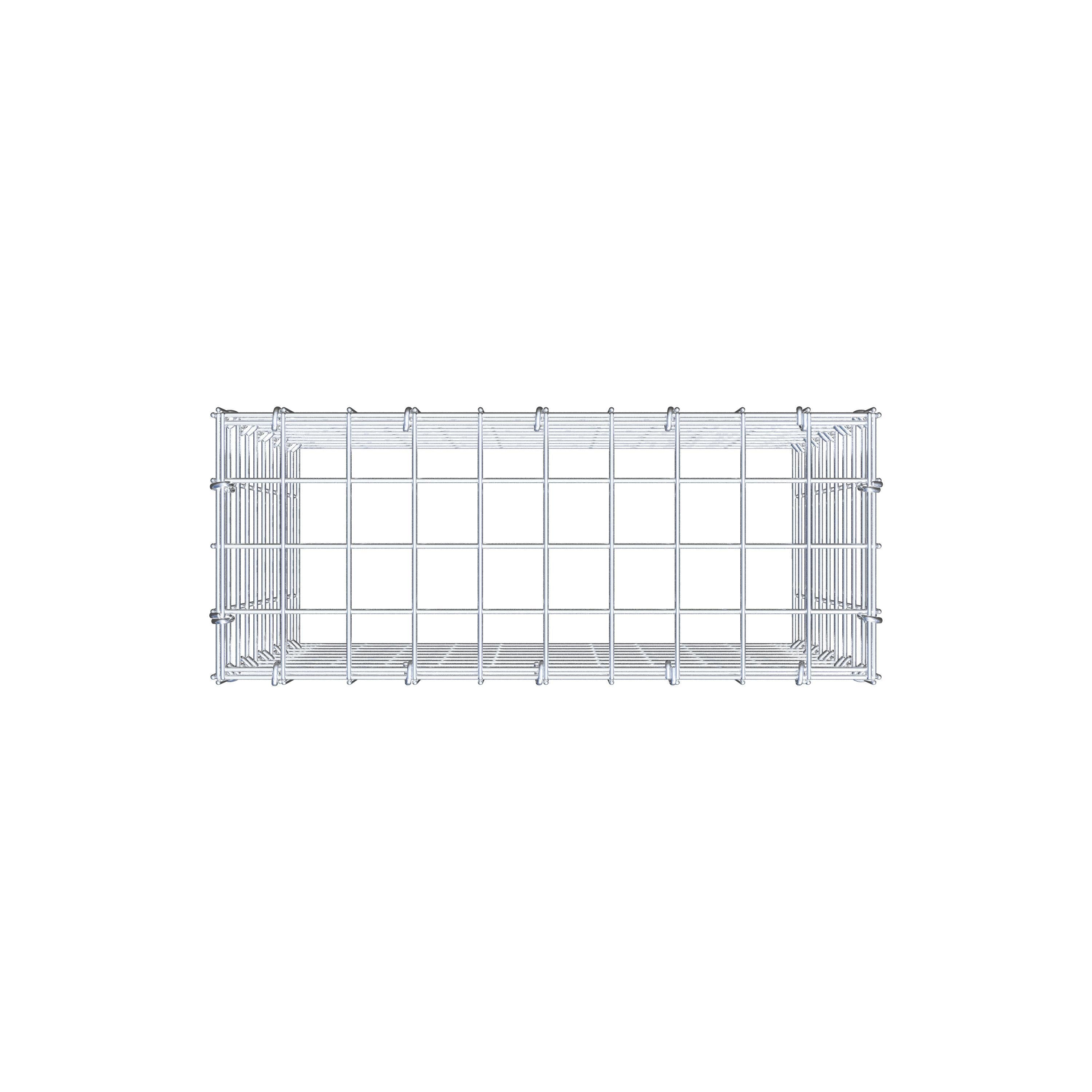 Mounted gabion type 3 50 cm x 50 cm x 20 cm (L x H x D), mesh size 5 cm x 5 cm, C-ring