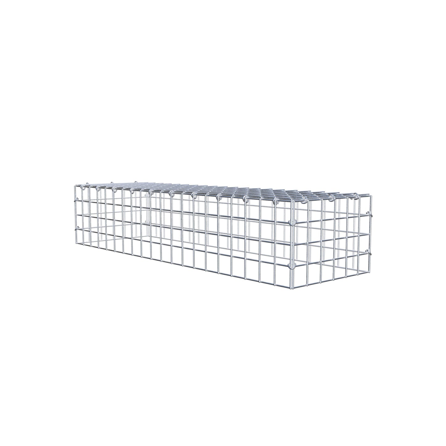 Typ 3 påbyggnadsgabion 100 cm x 20 cm x 30 cm (L x H x D), maskstorlek 5 cm x 5 cm, C-ring