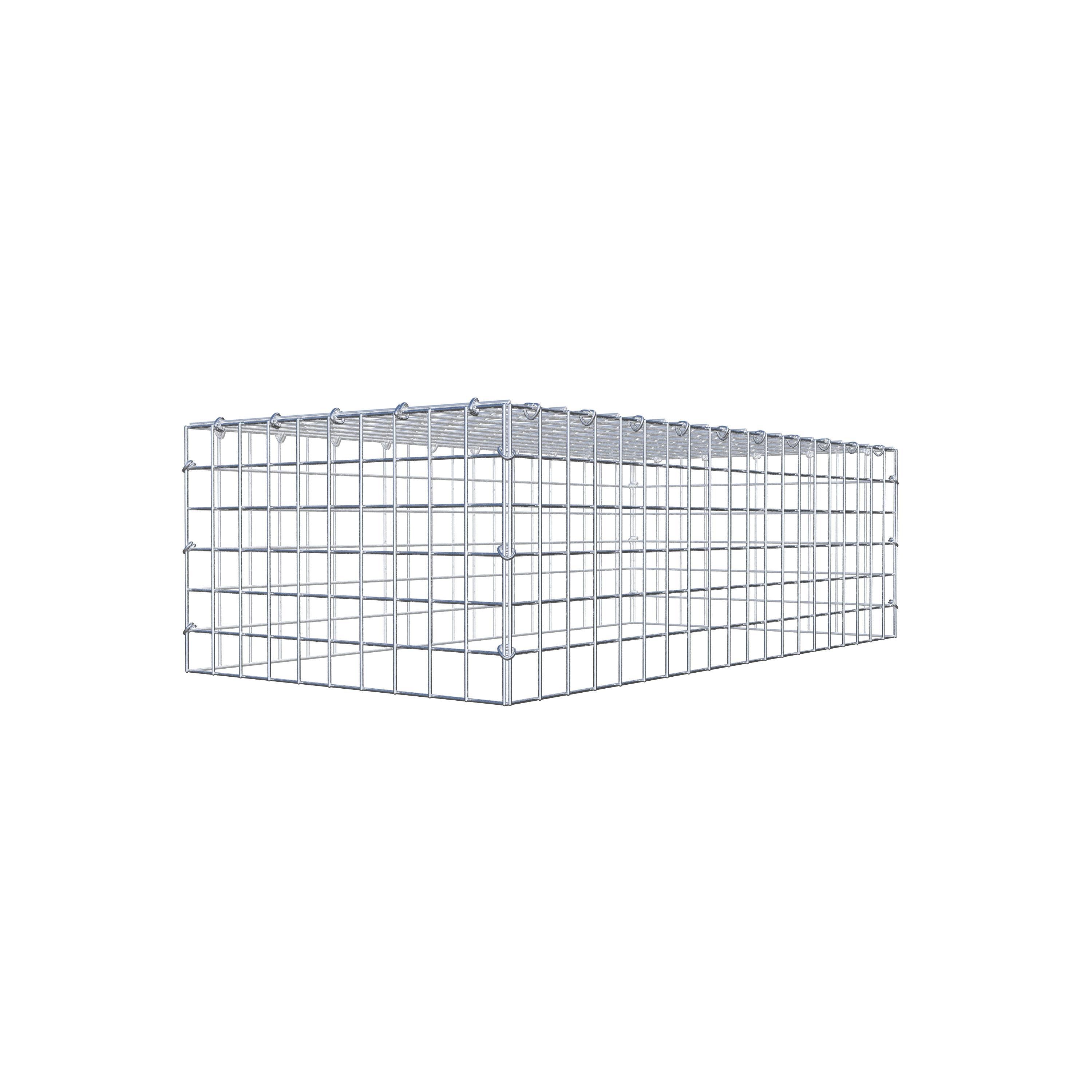 Mounted gabion type 3 100 cm x 30 cm x 50 cm (L x H x D), mesh size 5 cm x 5 cm, C-ring