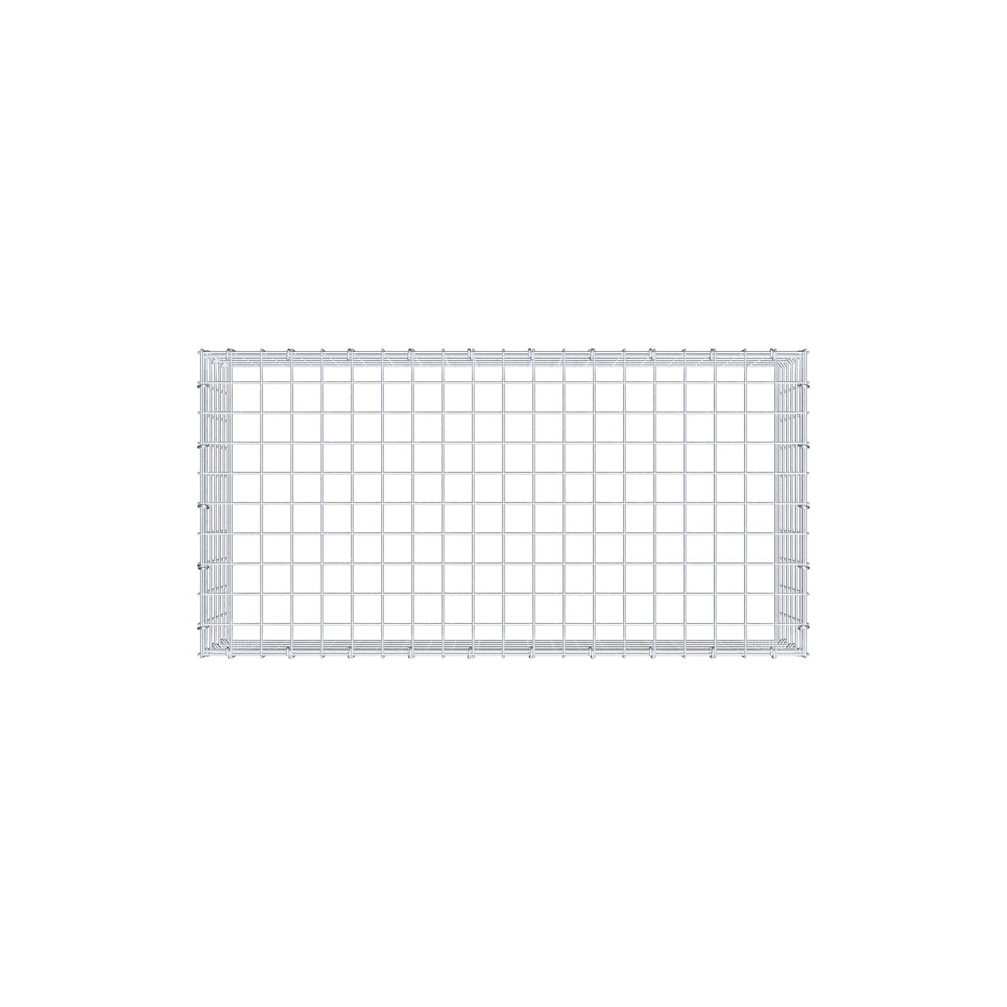 Typ 3 påbyggnadsgabion 100 cm x 30 cm x 50 cm (L x H x D), maskstorlek 5 cm x 5 cm, C-ring