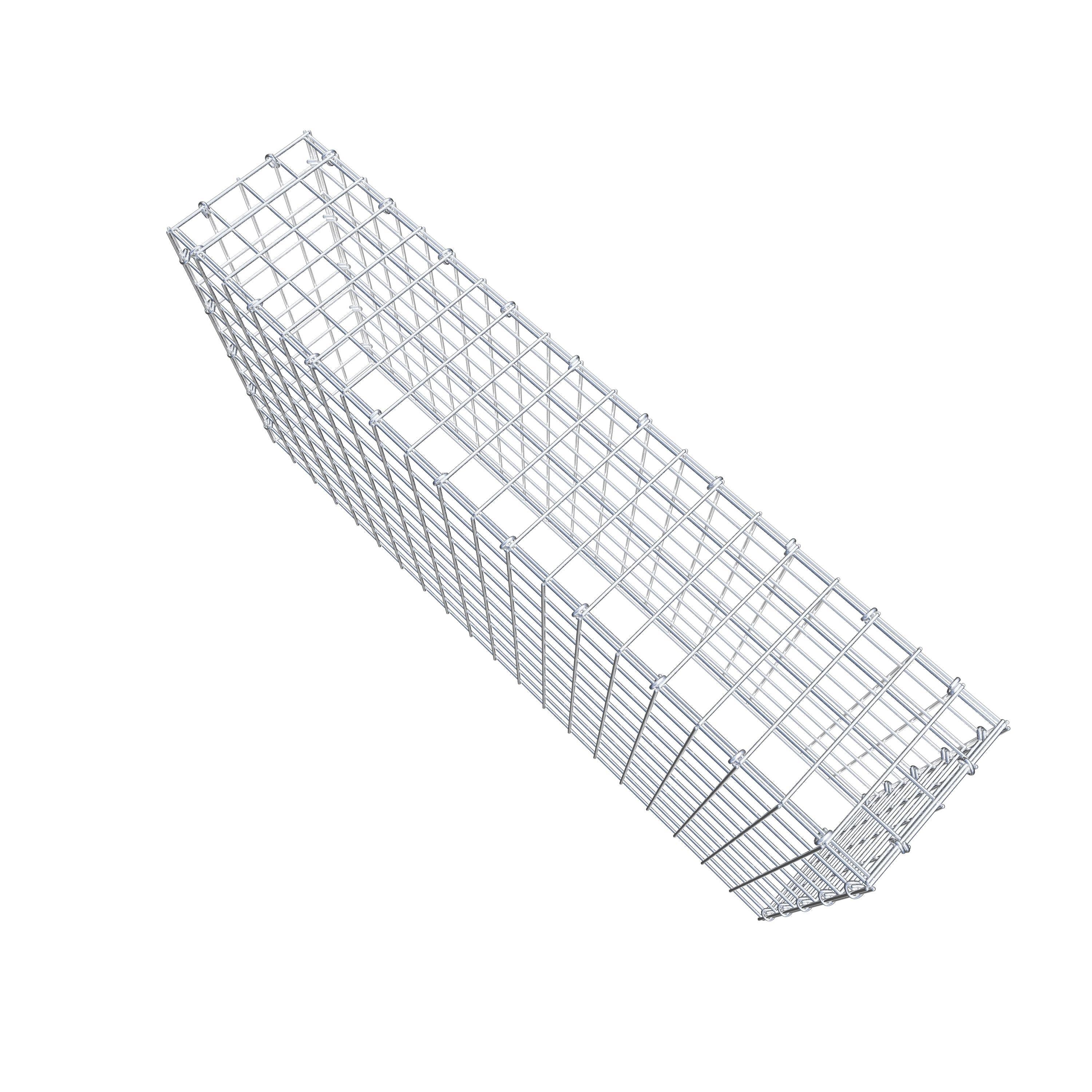 Typ 3 påbyggnadsgabion 100 cm x 50 cm x 20 cm (L x H x D), maskstorlek 5 cm x 5 cm, C-ring