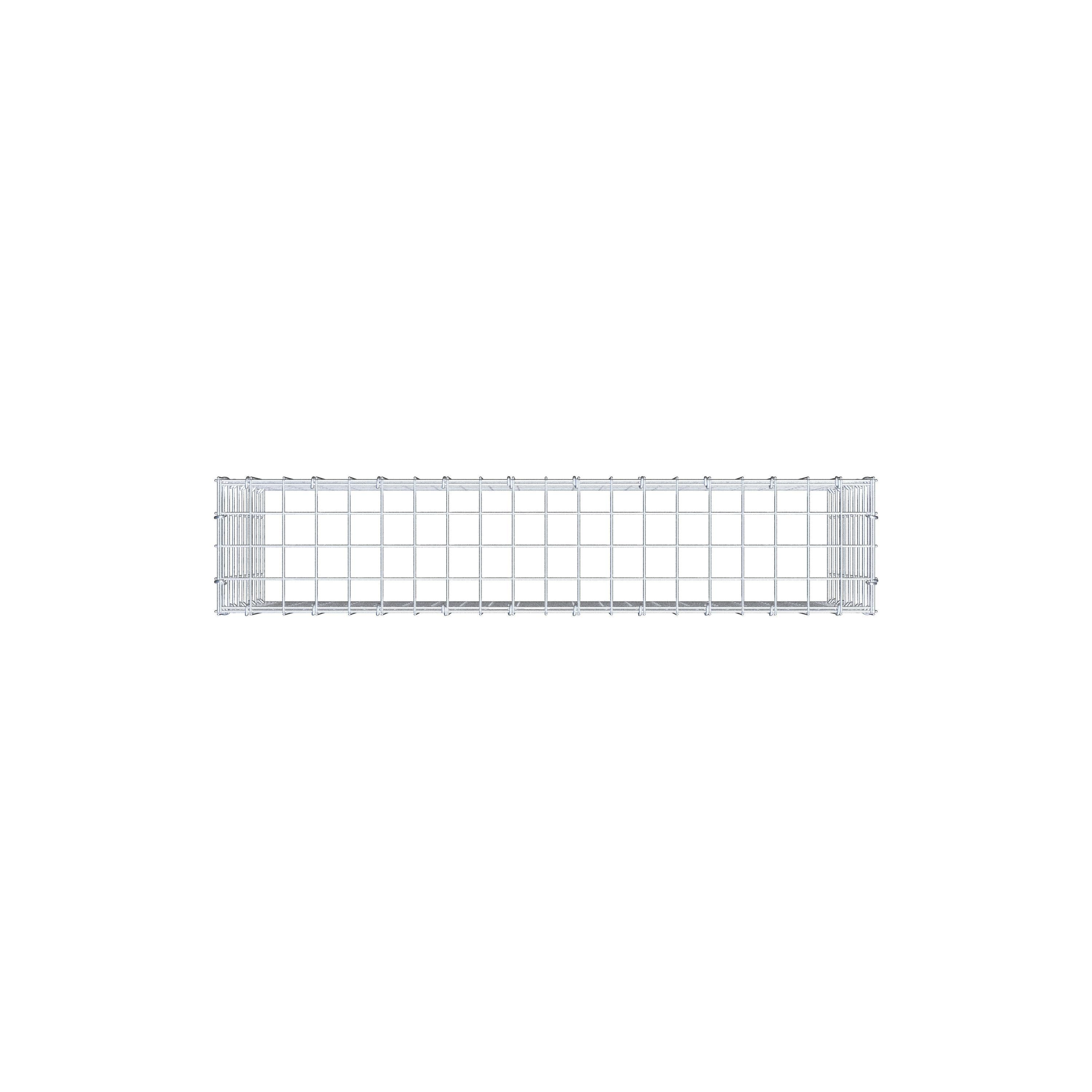 Typ 3 påbyggnadsgabion 100 cm x 50 cm x 20 cm (L x H x D), maskstorlek 5 cm x 5 cm, C-ring