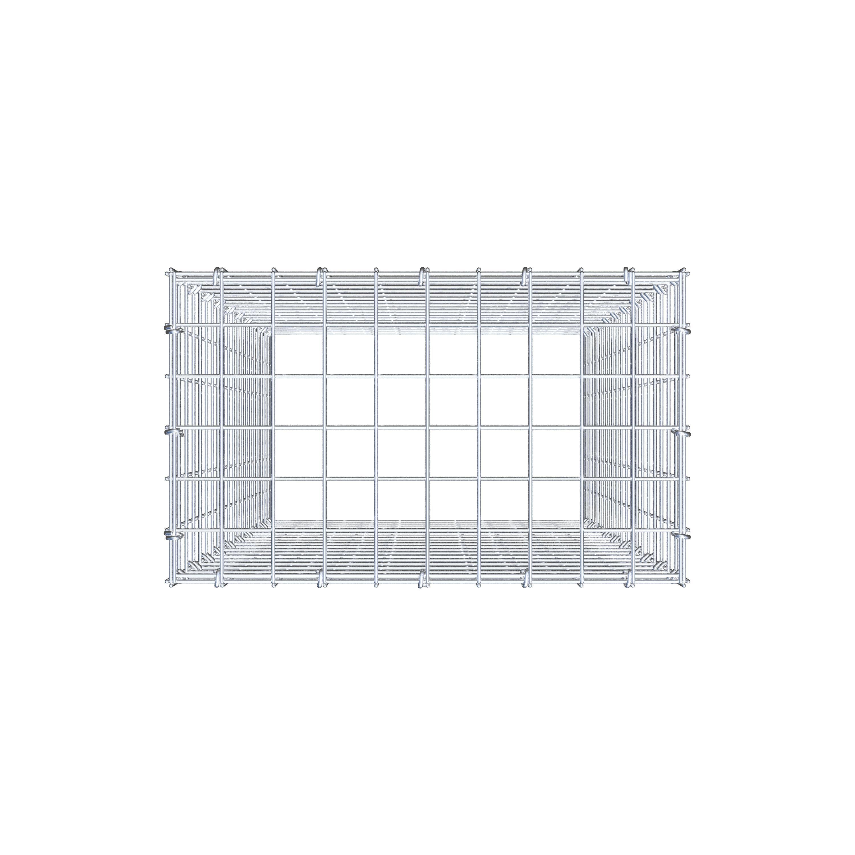 Typ 3 påbyggnadsgabion 100 cm x 50 cm x 30 cm (L x H x D), maskstorlek 5 cm x 5 cm, C-ring