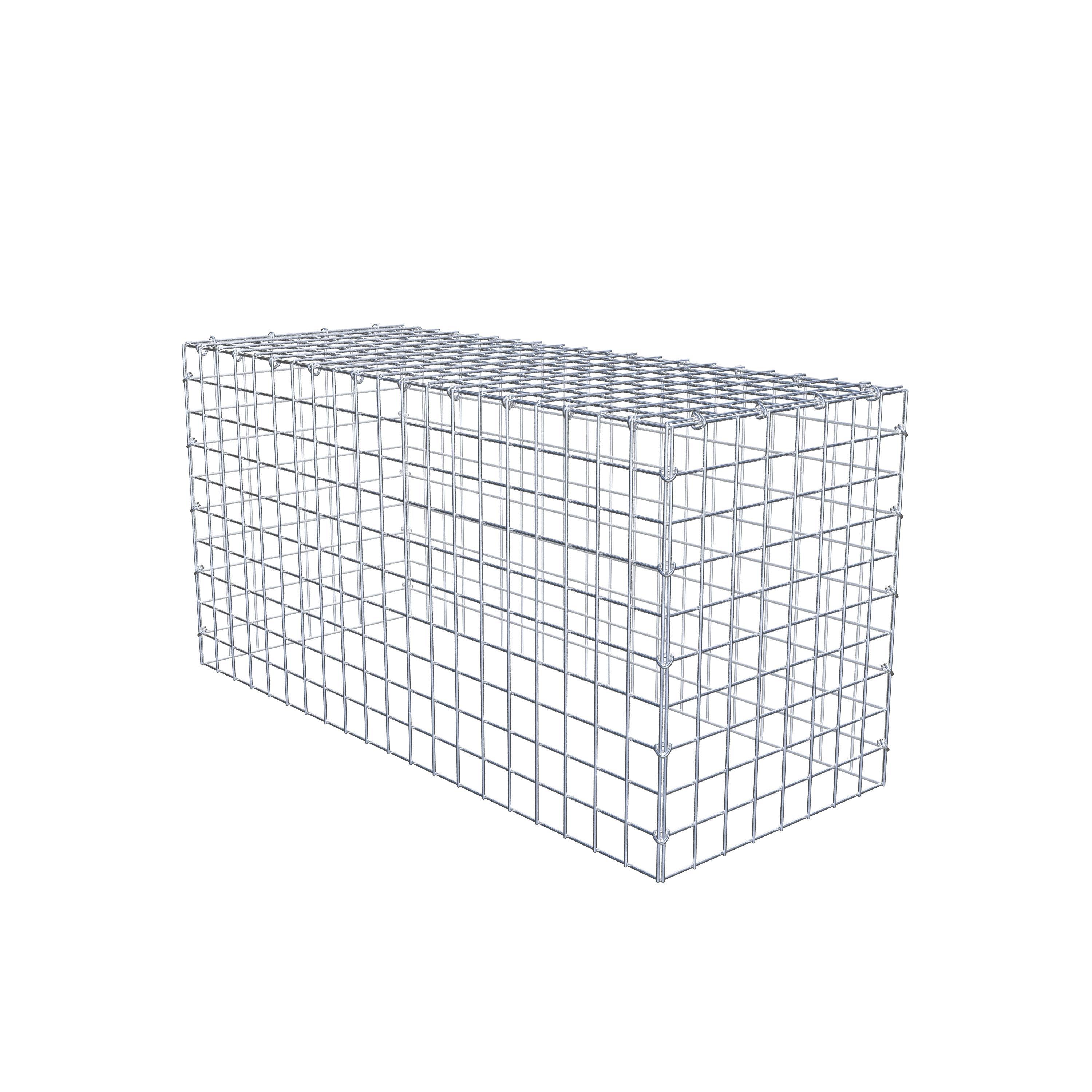 Typ 3 påbyggnadsgabion 100 cm x 50 cm x 40 cm (L x H x D), maskstorlek 5 cm x 5 cm, C-ring