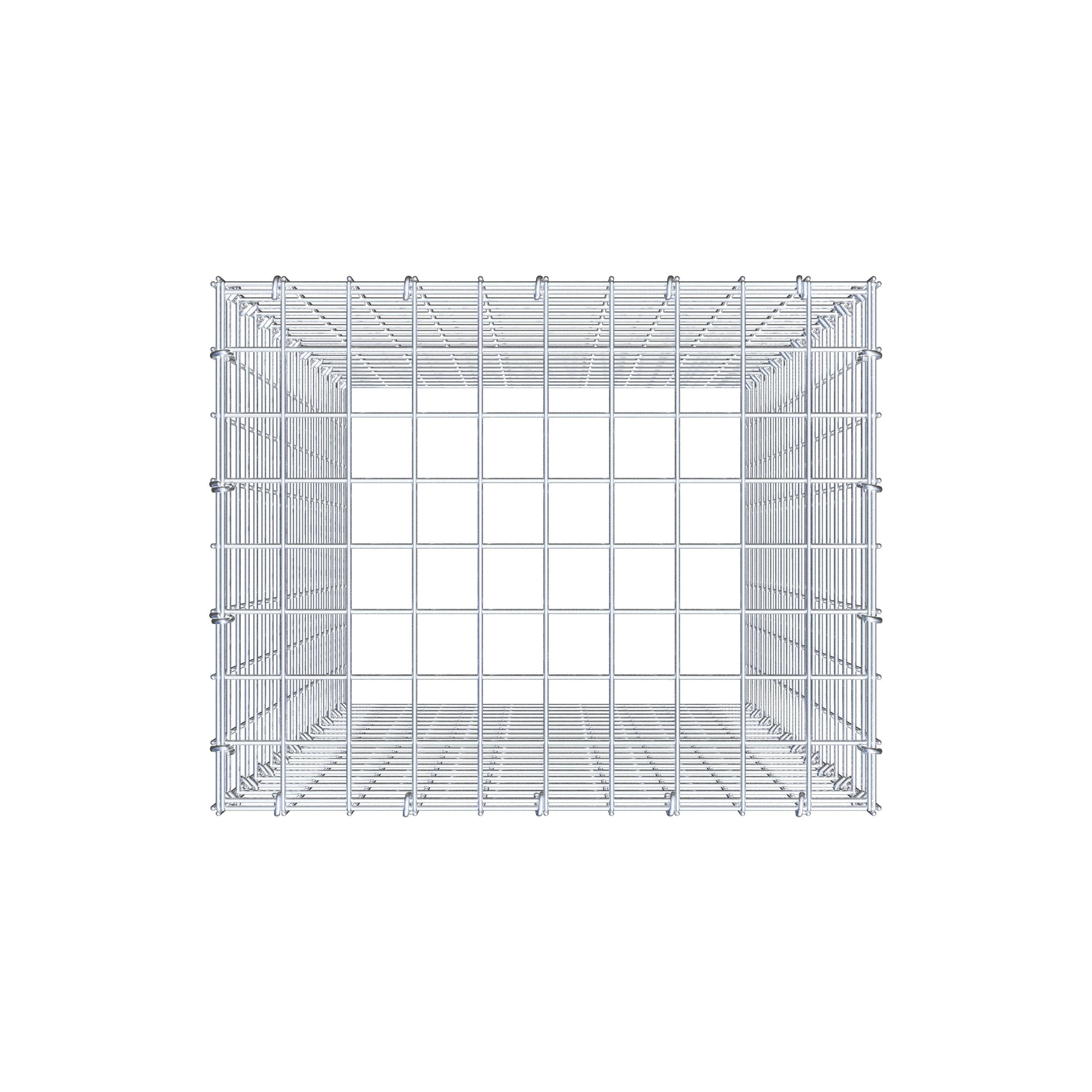 Typ 3 påbyggnadsgabion 100 cm x 50 cm x 40 cm (L x H x D), maskstorlek 5 cm x 5 cm, C-ring