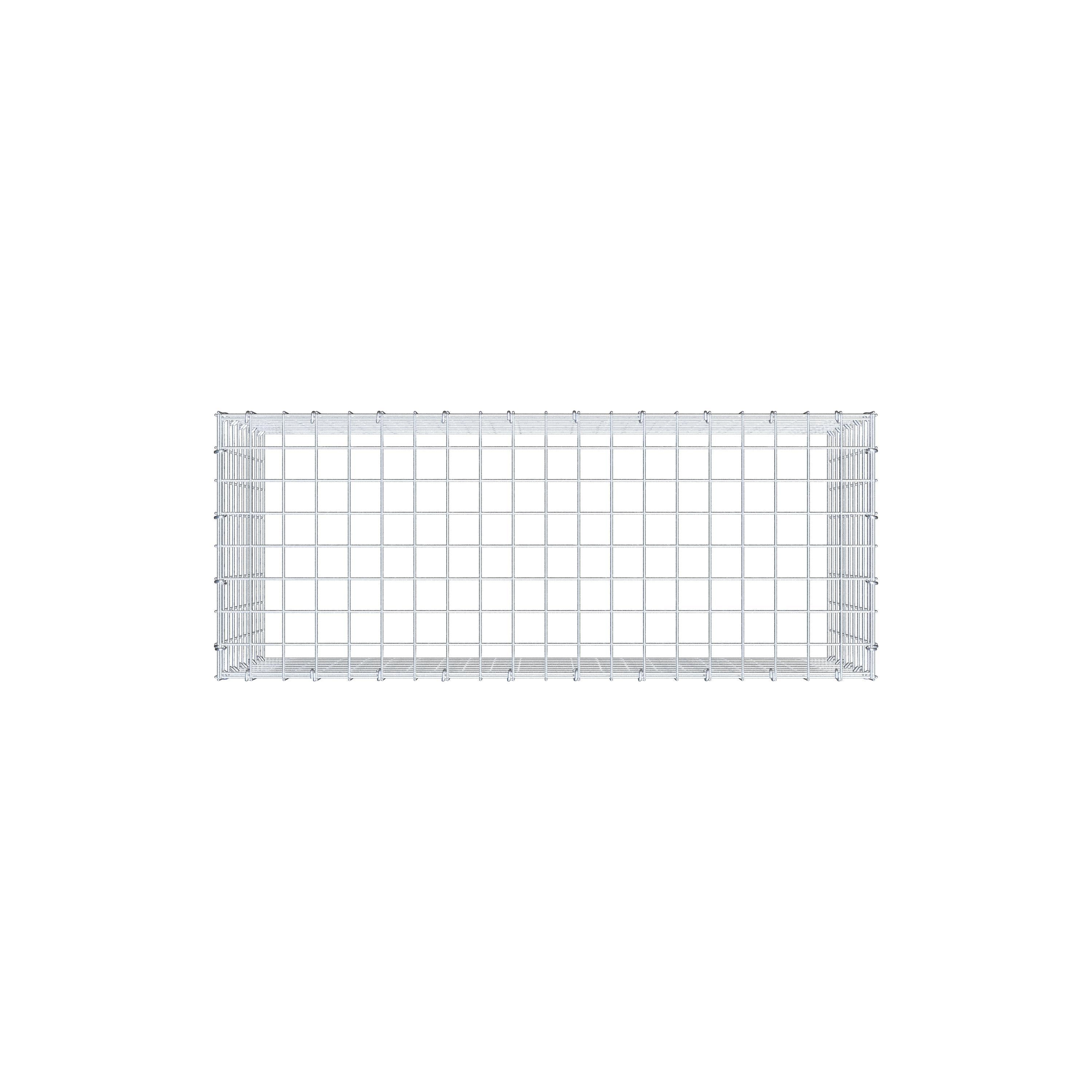 Typ 3 påbyggnadsgabion 100 cm x 50 cm x 40 cm (L x H x D), maskstorlek 5 cm x 5 cm, C-ring