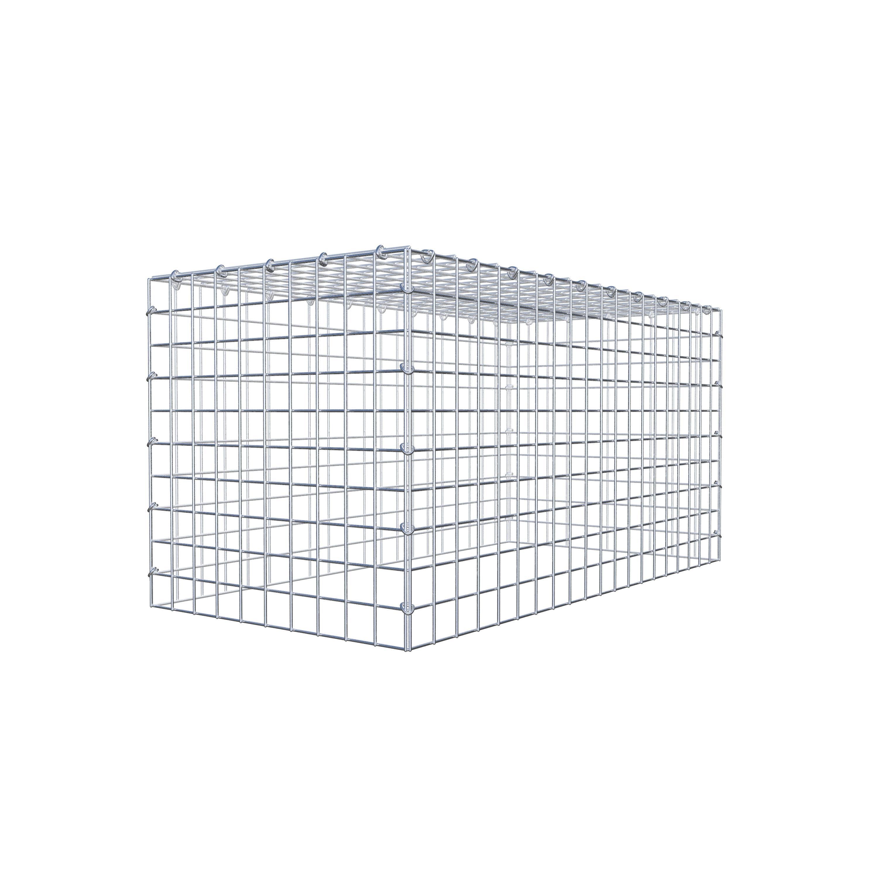 Typ 3 påbyggnadsgabion 100 cm x 50 cm x 50 cm (L x H x D), maskstorlek 5 cm x 5 cm, C-ring