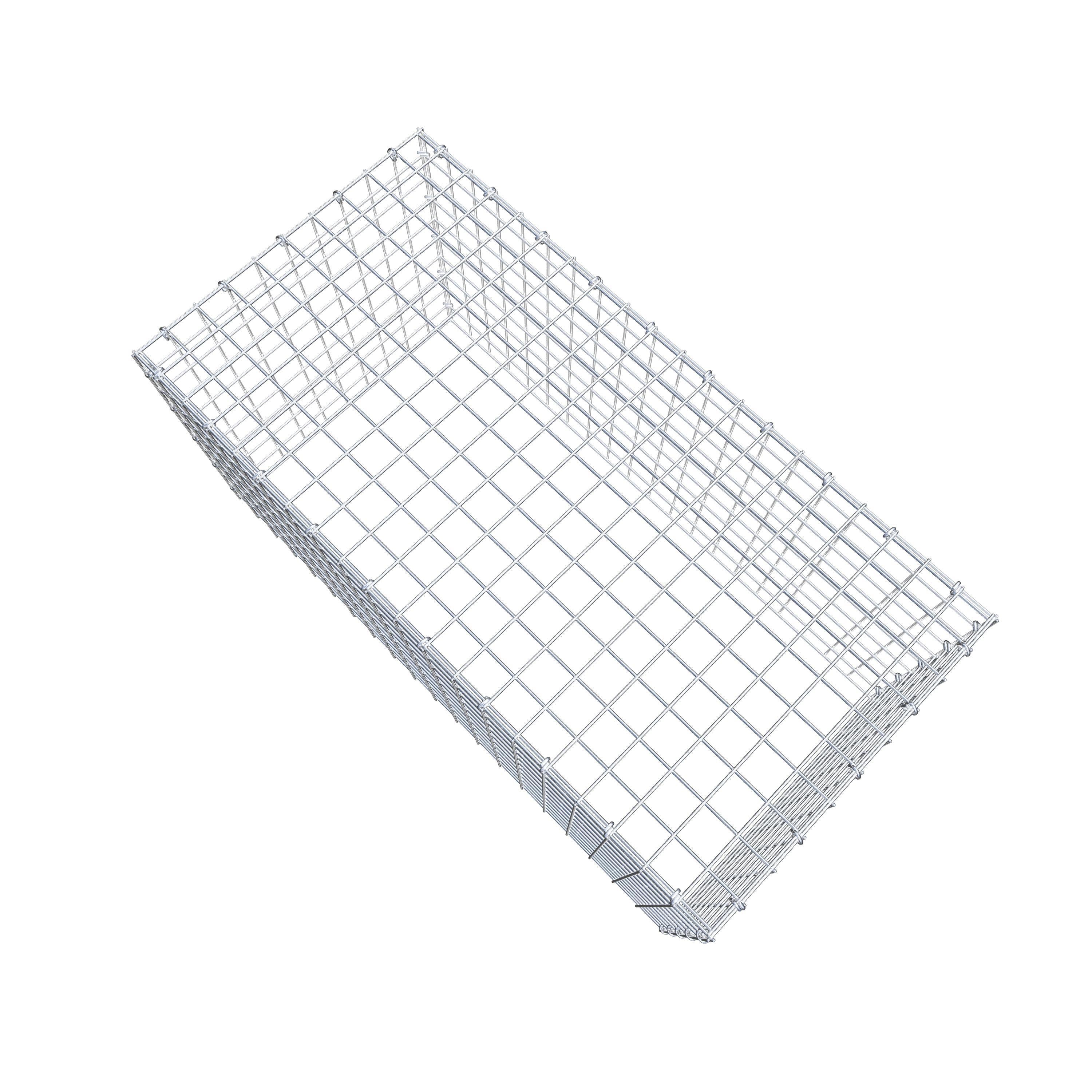 Typ 3 påbyggnadsgabion 100 cm x 50 cm x 50 cm (L x H x D), maskstorlek 5 cm x 5 cm, C-ring