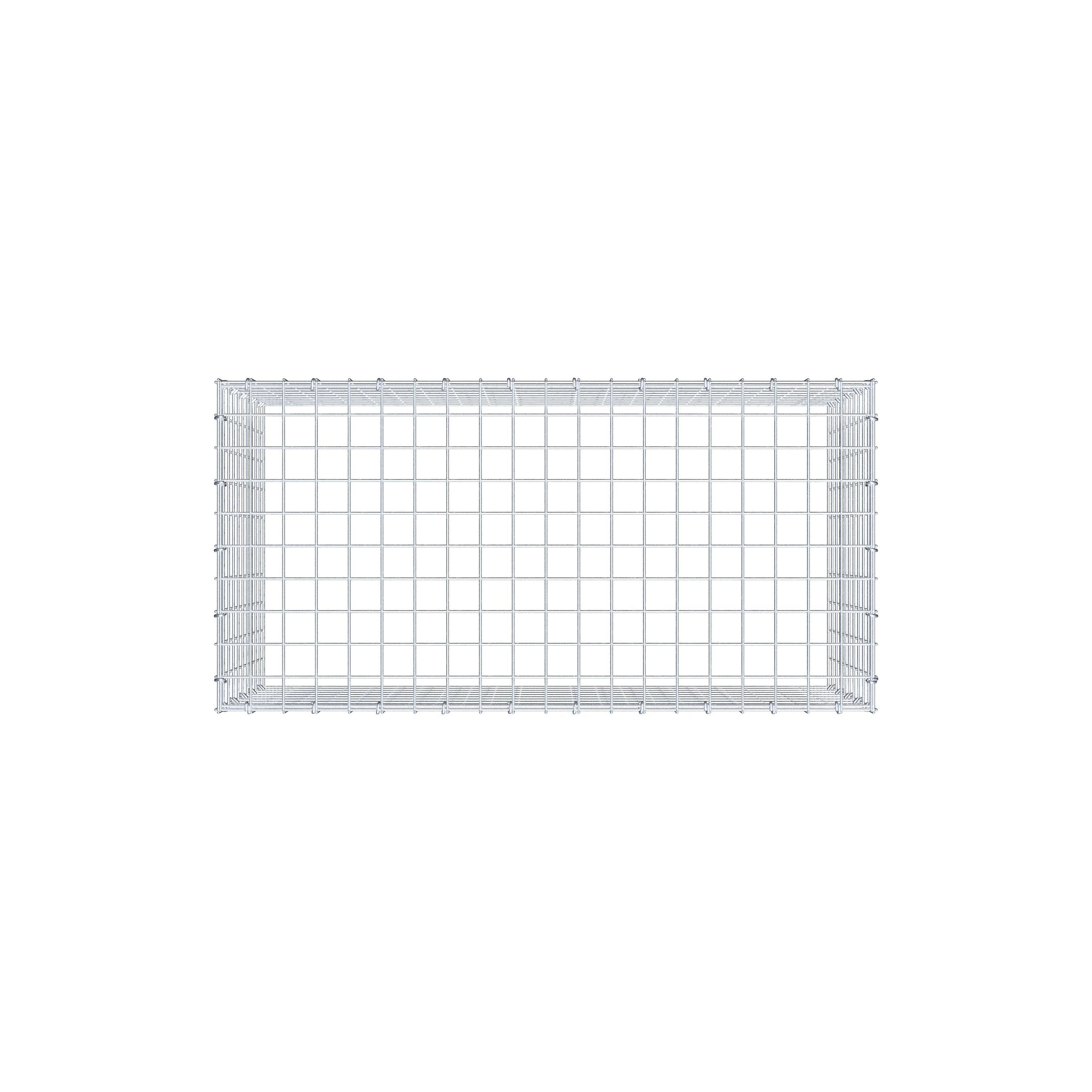 Typ 3 påbyggnadsgabion 100 cm x 50 cm x 50 cm (L x H x D), maskstorlek 5 cm x 5 cm, C-ring