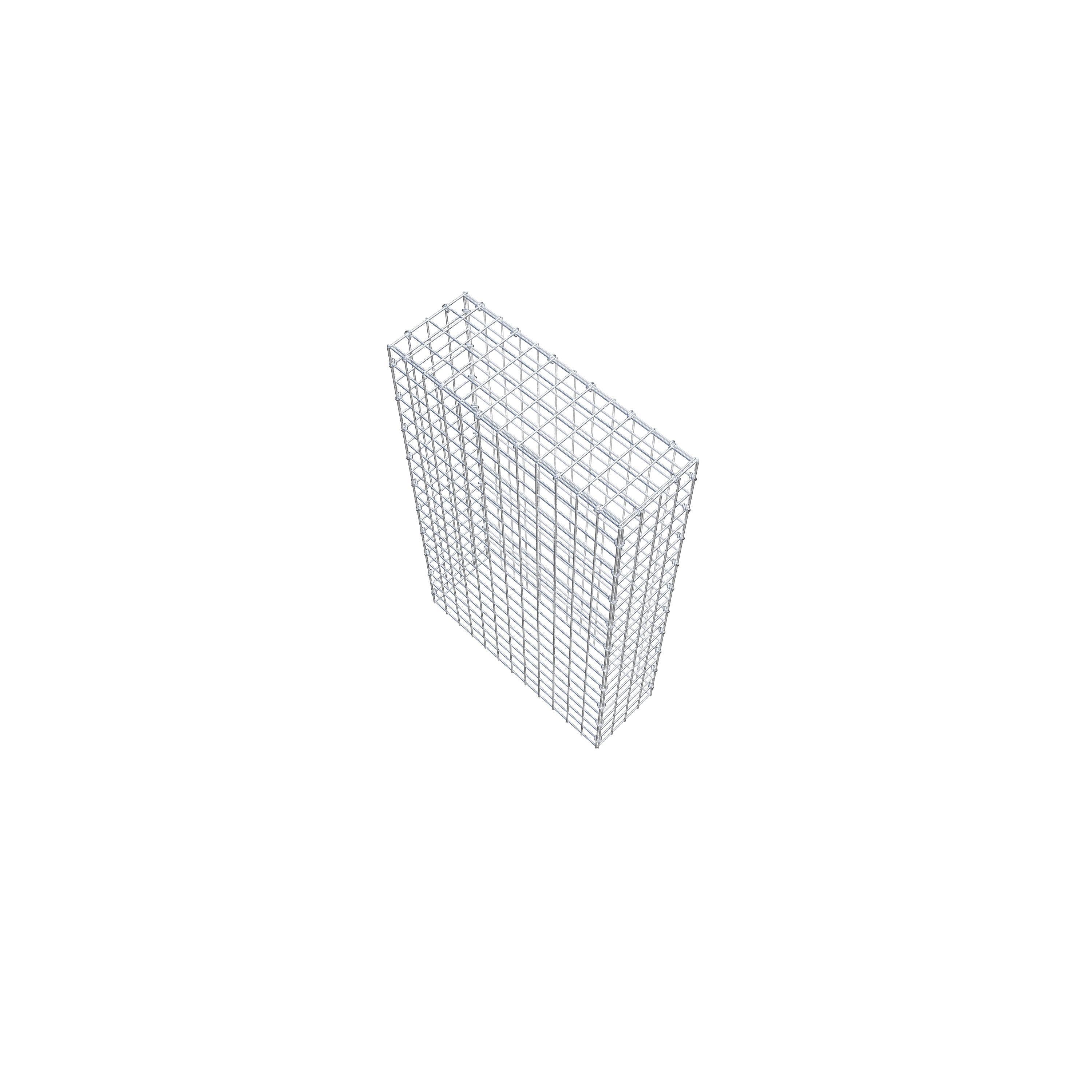 Monteret gabion type 3 100 cm x 60 cm x 20 cm (L x H x D), maskestørrelse 5 cm x 5 cm, C-ring