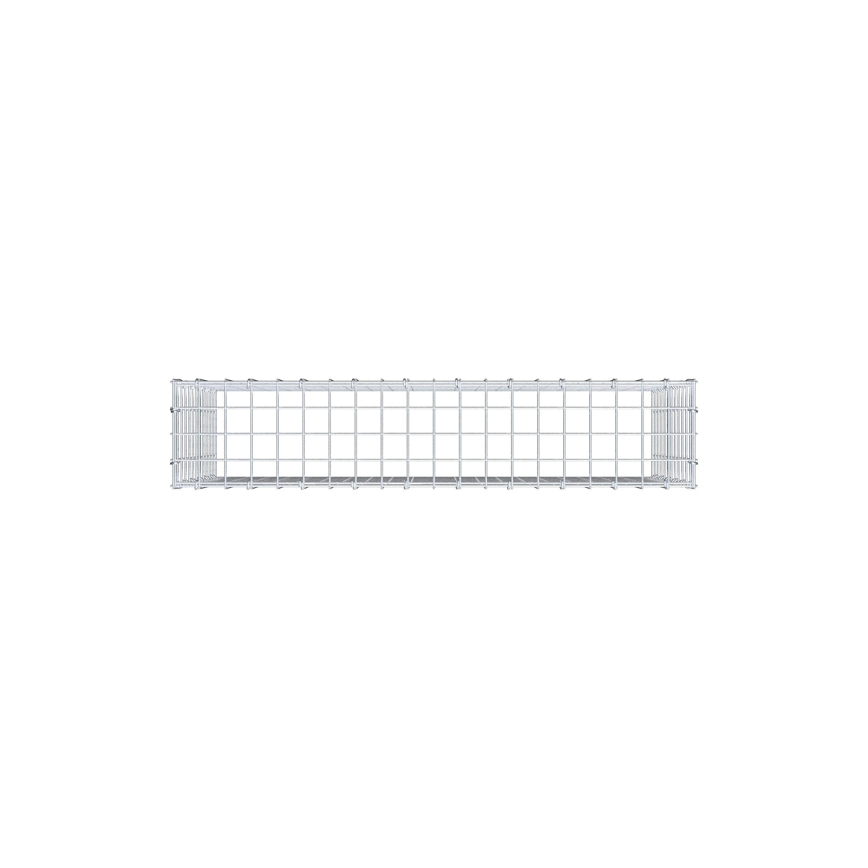 Monteret gabion type 3 100 cm x 60 cm x 20 cm (L x H x D), maskestørrelse 5 cm x 5 cm, C-ring