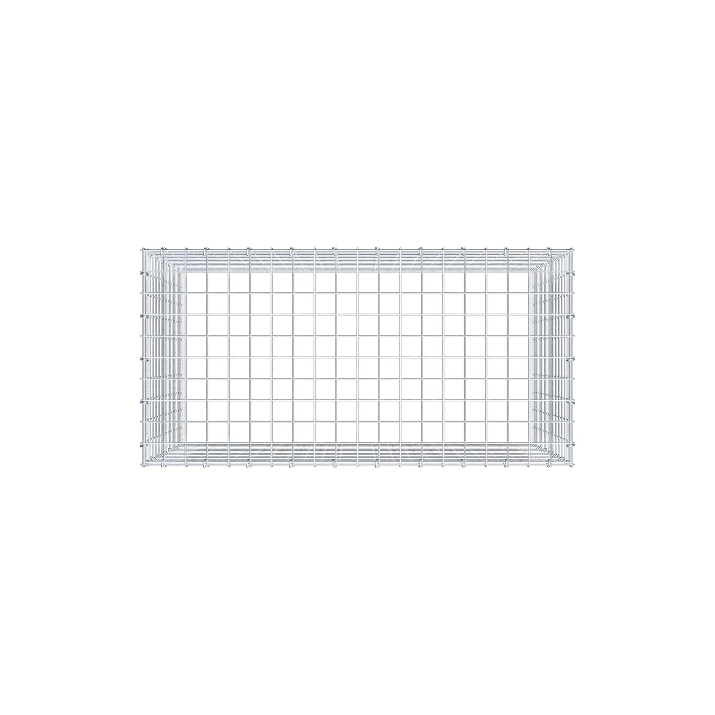 Typ 3 påbyggnadsgabion 100 cm x 70 cm x 50 cm (L x H x D), maskstorlek 5 cm x 5 cm, C-ring