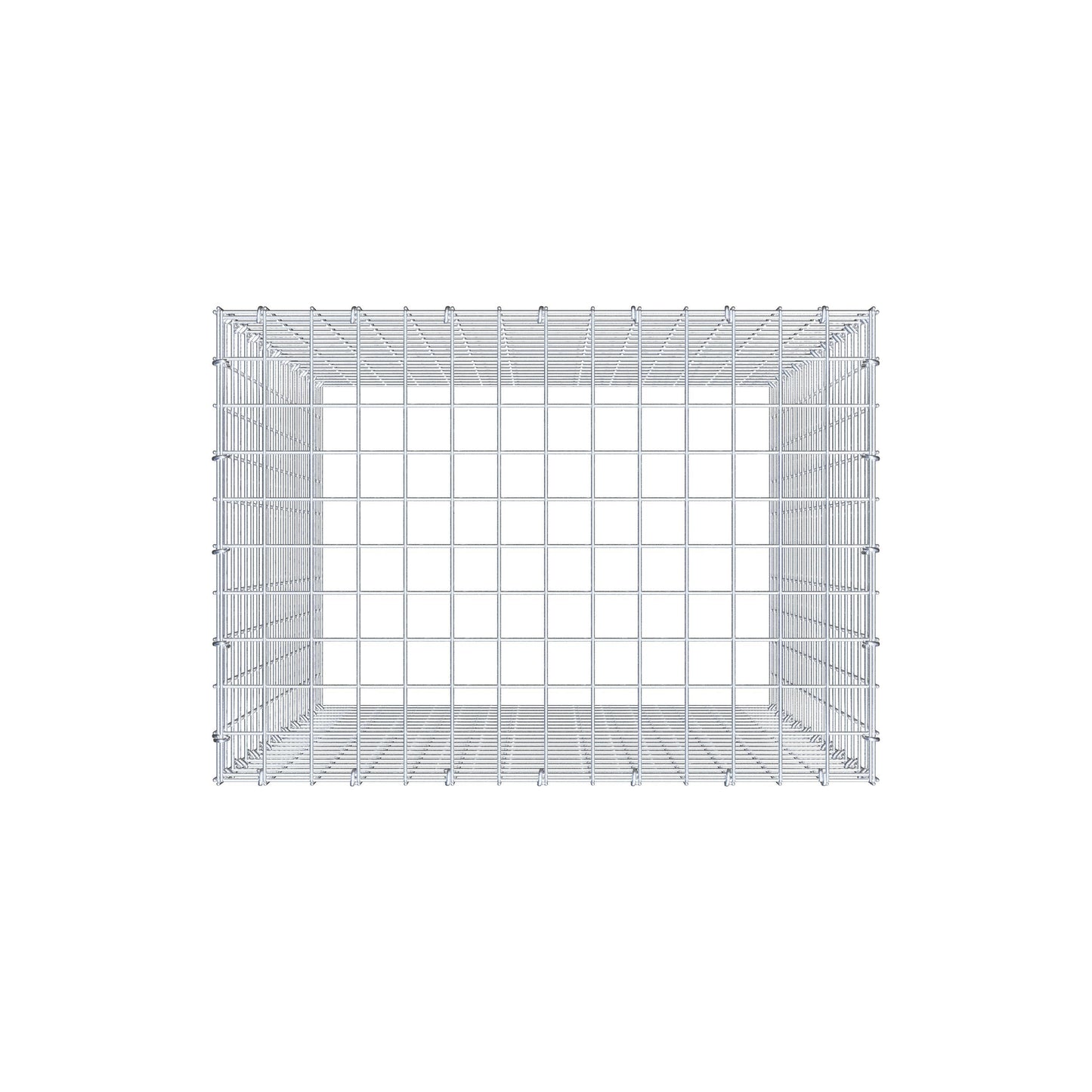 Typ 3 påbyggnadsgabion 100 cm x 70 cm x 50 cm (L x H x D), maskstorlek 5 cm x 5 cm, C-ring