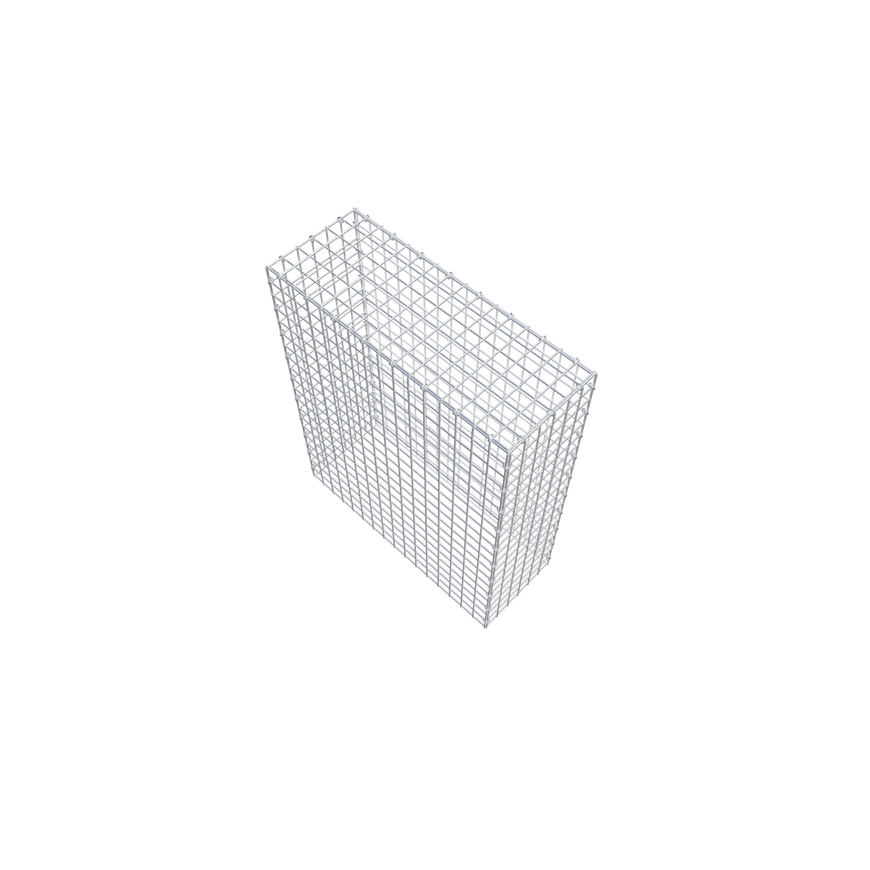 Typ 3 påbyggnadsgabion 100 cm x 80 cm x 30 cm (L x H x D), maskstorlek 5 cm x 5 cm, C-ring