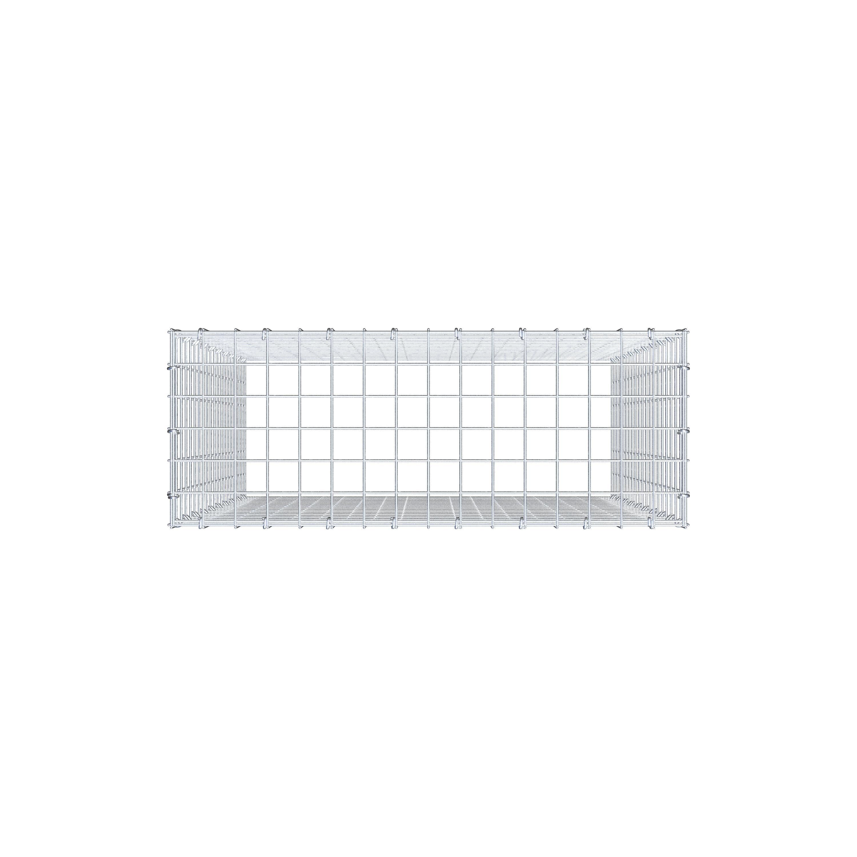 Typ 3 påbyggnadsgabion 100 cm x 80 cm x 30 cm (L x H x D), maskstorlek 5 cm x 5 cm, C-ring