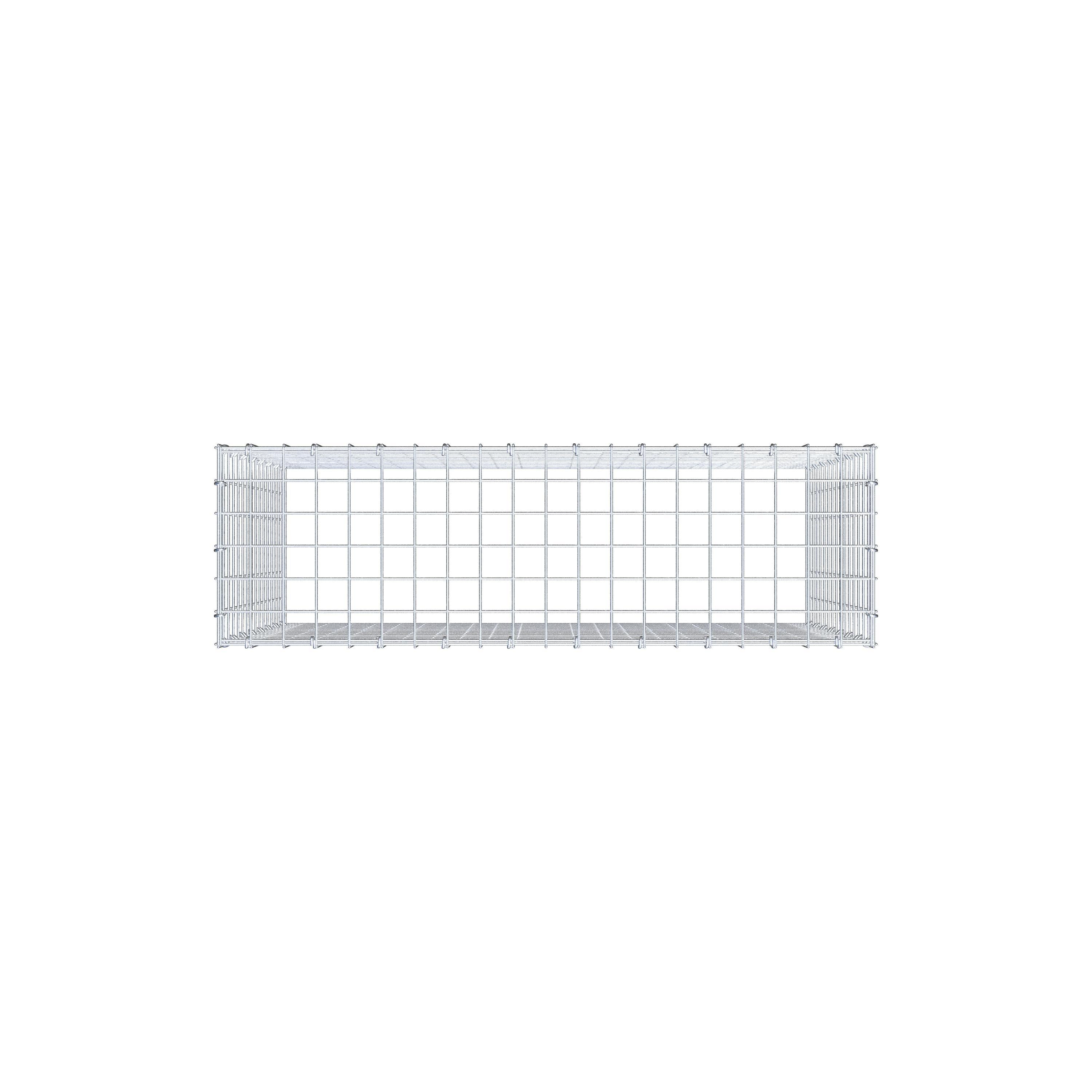 Typ 3 påbyggnadsgabion 100 cm x 80 cm x 30 cm (L x H x D), maskstorlek 5 cm x 5 cm, C-ring