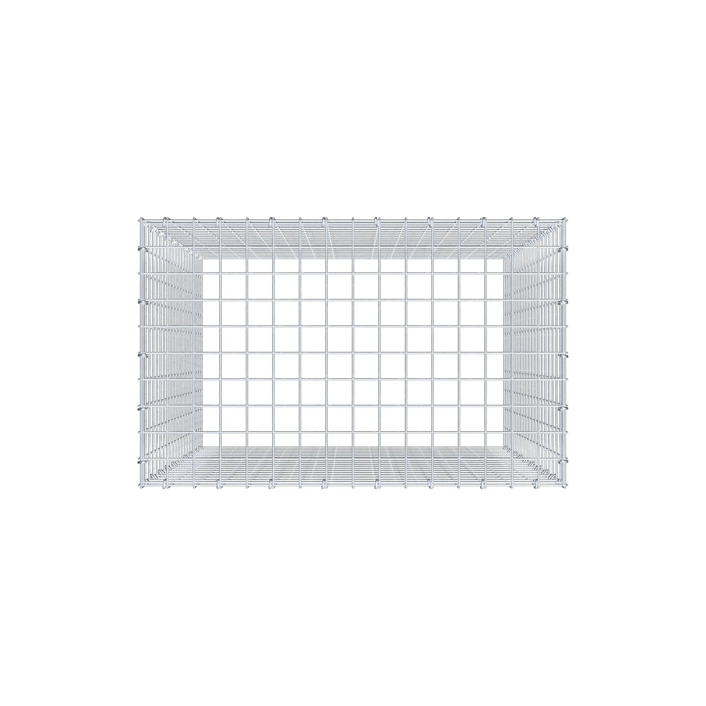 Typ 3 påbyggnadsgabion 100 cm x 80 cm x 50 cm (L x H x D), maskstorlek 5 cm x 5 cm, C-ring