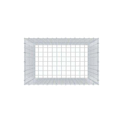 Typ 3 påbyggnadsgabion 100 cm x 80 cm x 50 cm (L x H x D), maskstorlek 5 cm x 5 cm, C-ring